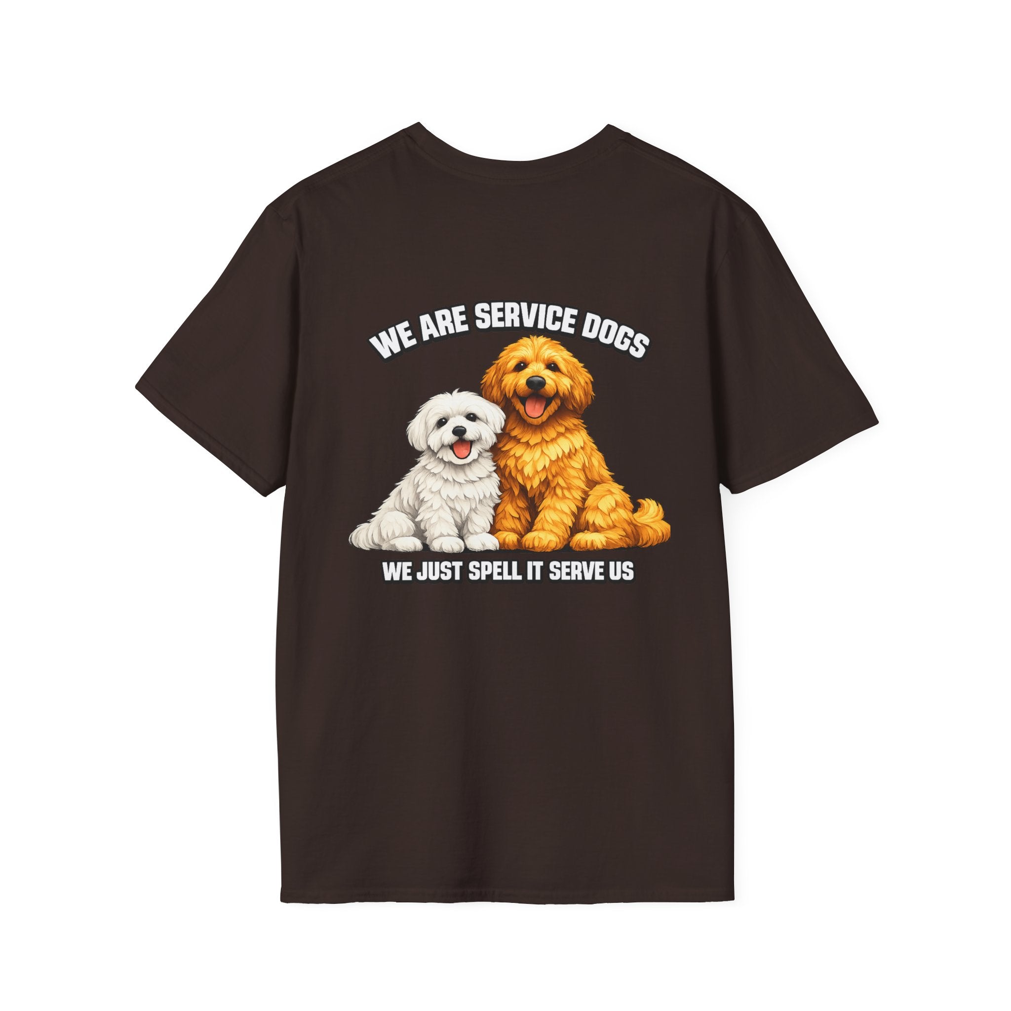 We Are Service Dogs we just spell it serve us T-Shirt | Service Dog Graphic Tee