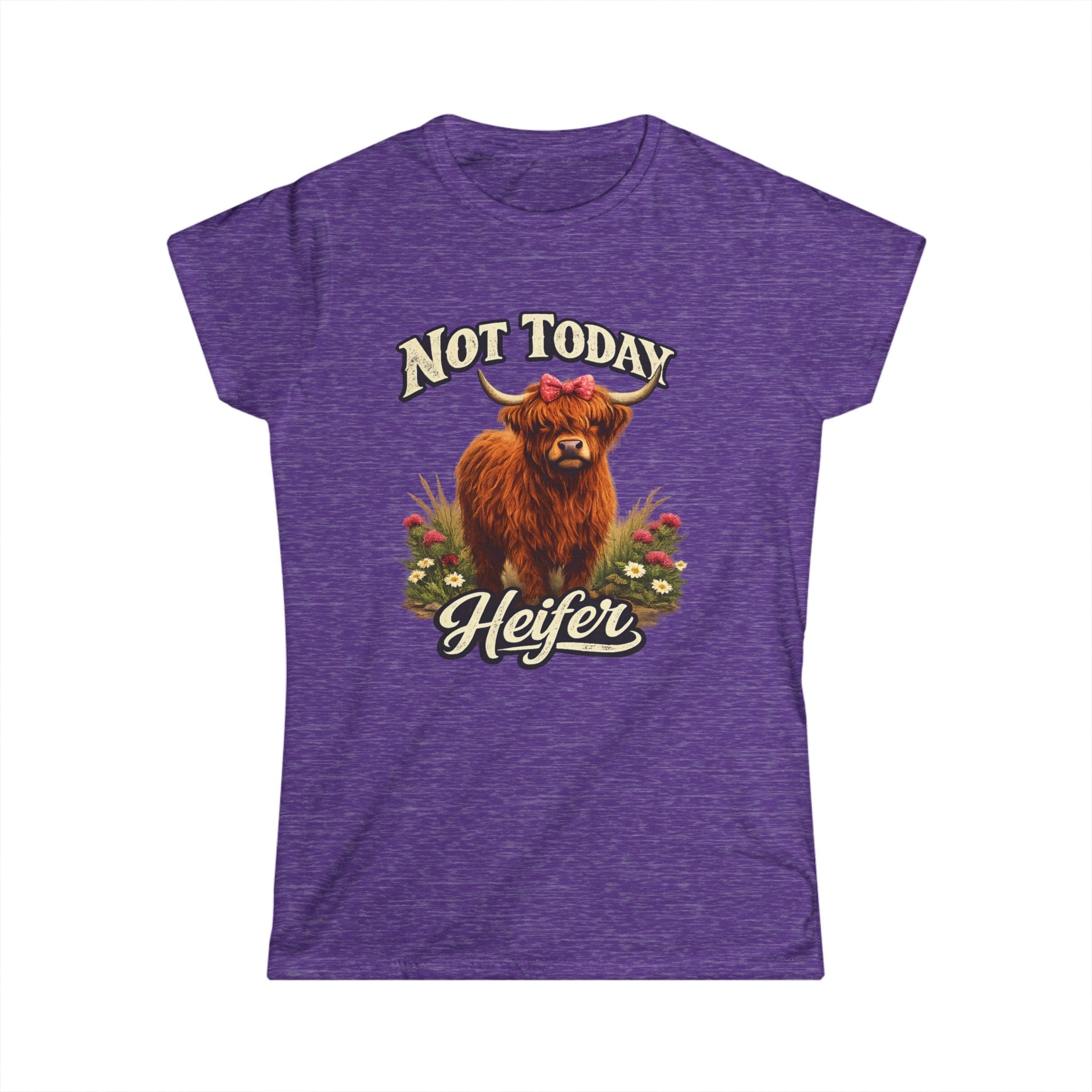 Not Today Heifer Highland Cow Tee | Funny Cow Illustration