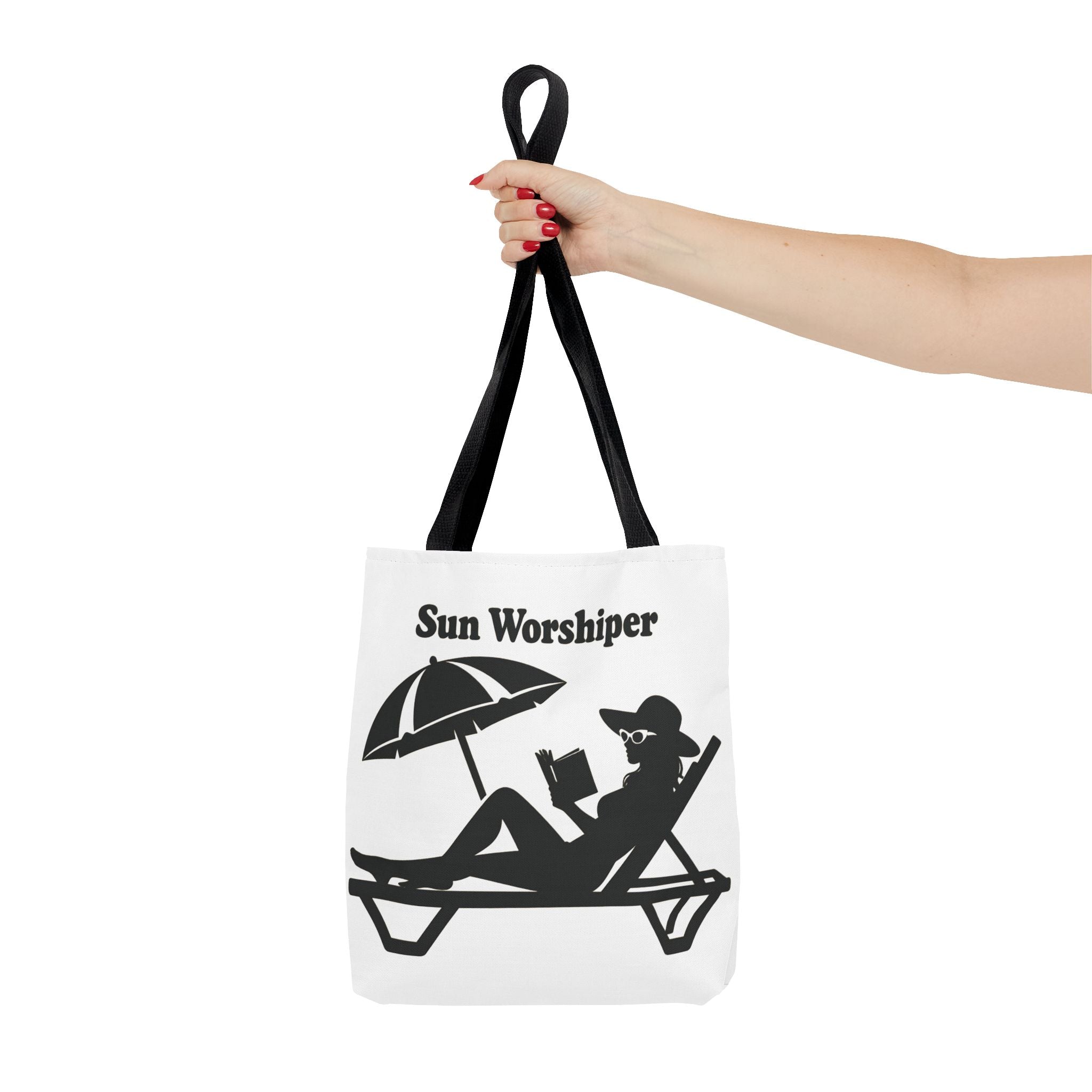 Sun Worshiper silhouette beach scene Tote Bag | summer reading bag
