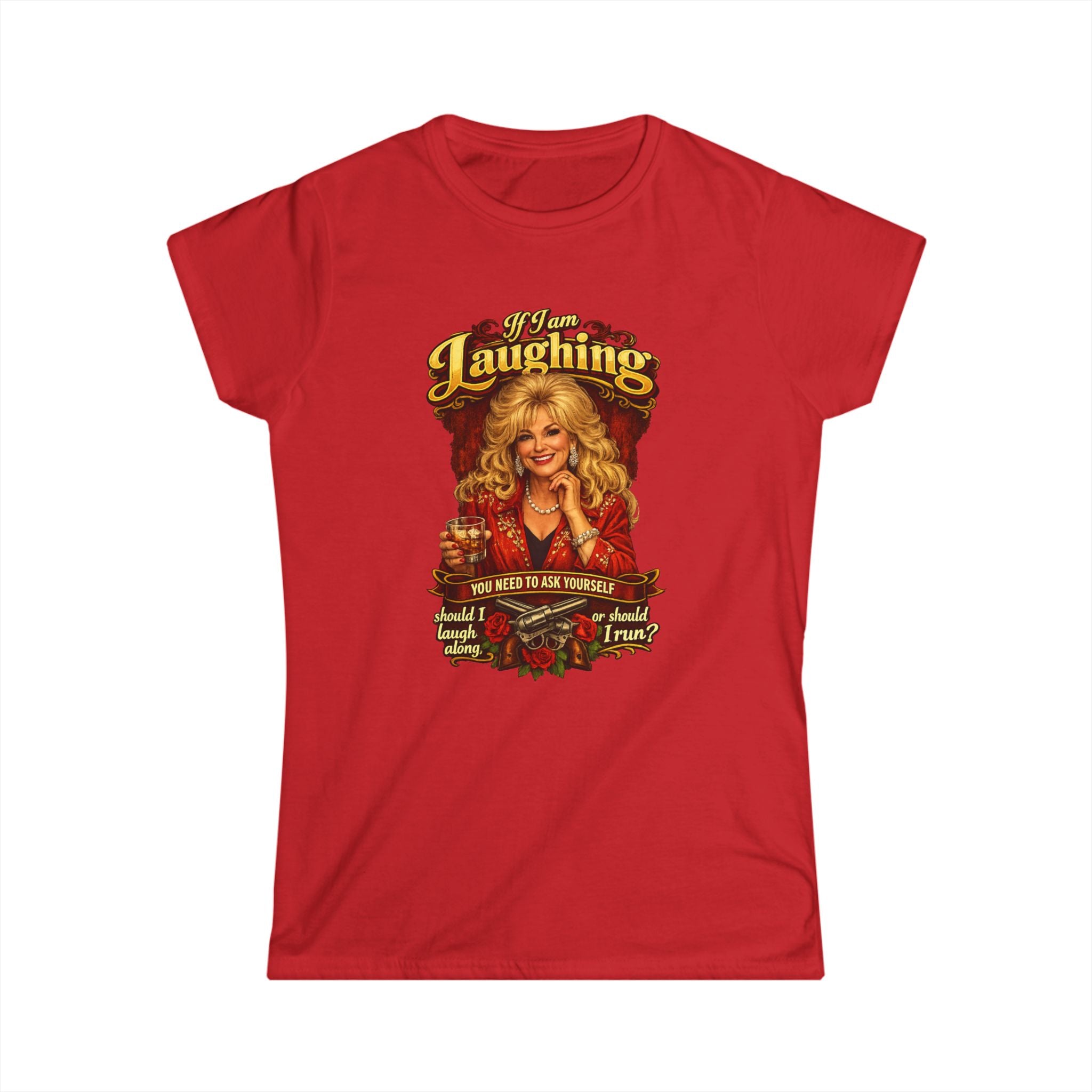 T-Shirt — 'Keep Laughing' Vintage Dolly-Inspired Graphic Tee