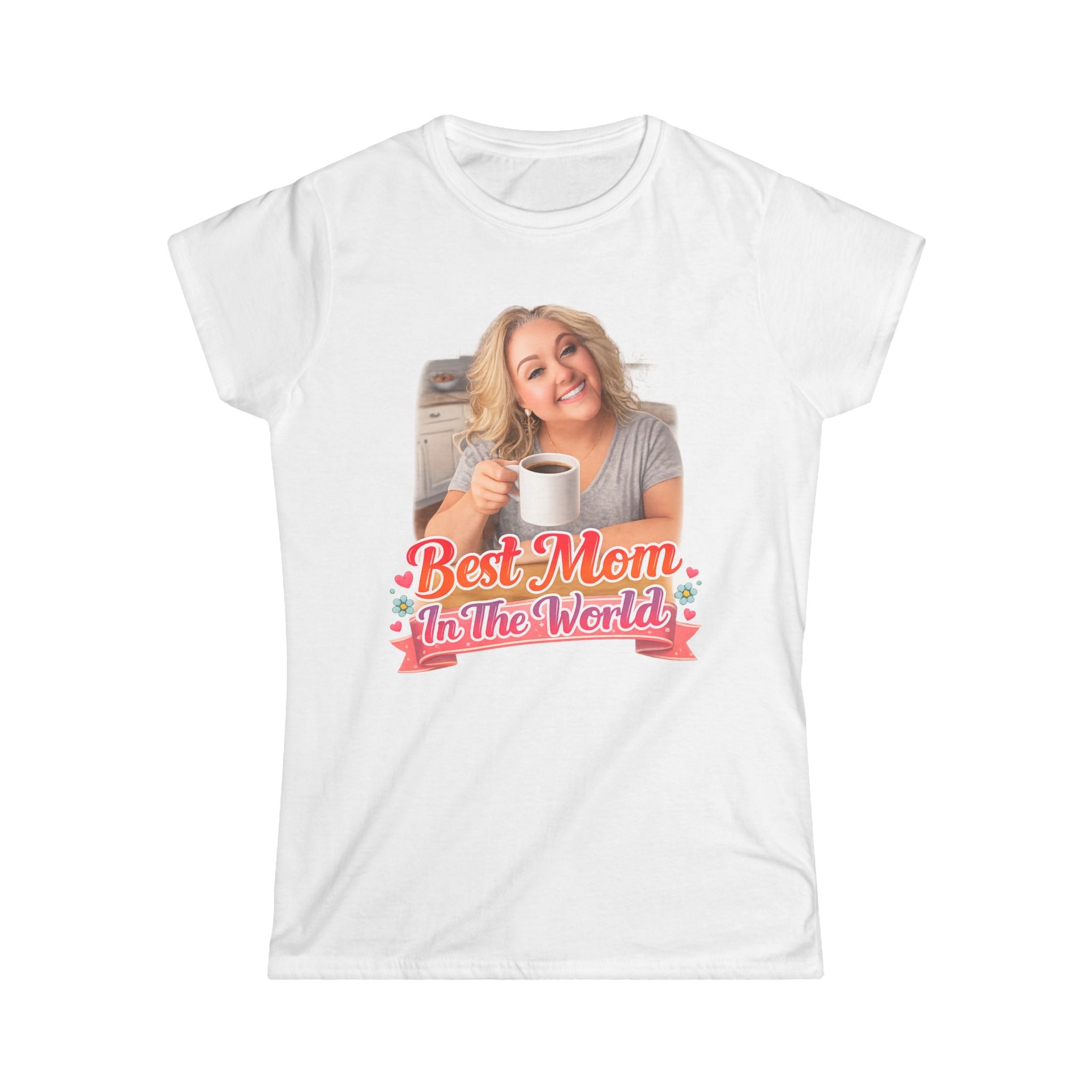 Best Mom In The World Coffee Tee Customized to Your Mom's Photo