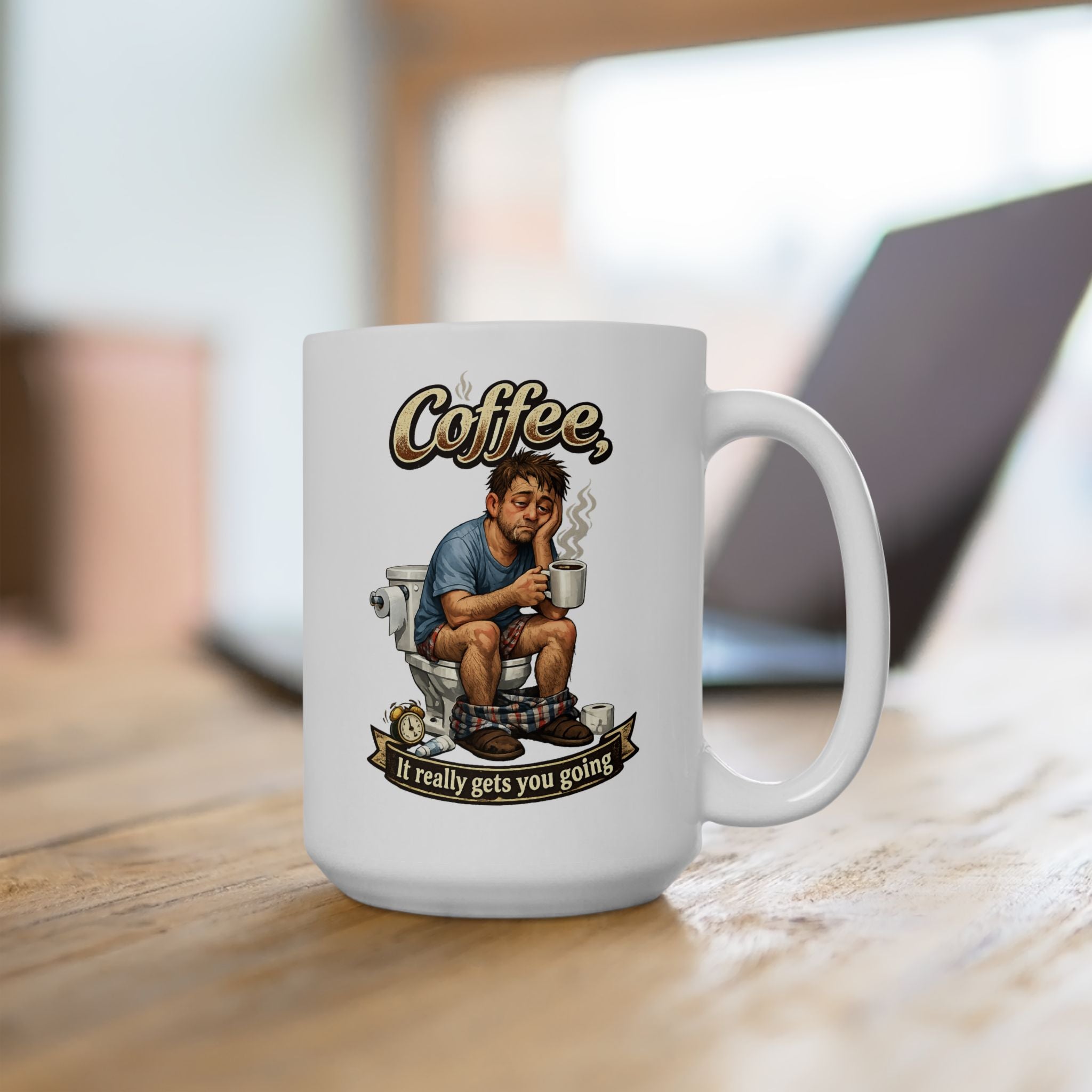 Coffee it really gets you going  mug