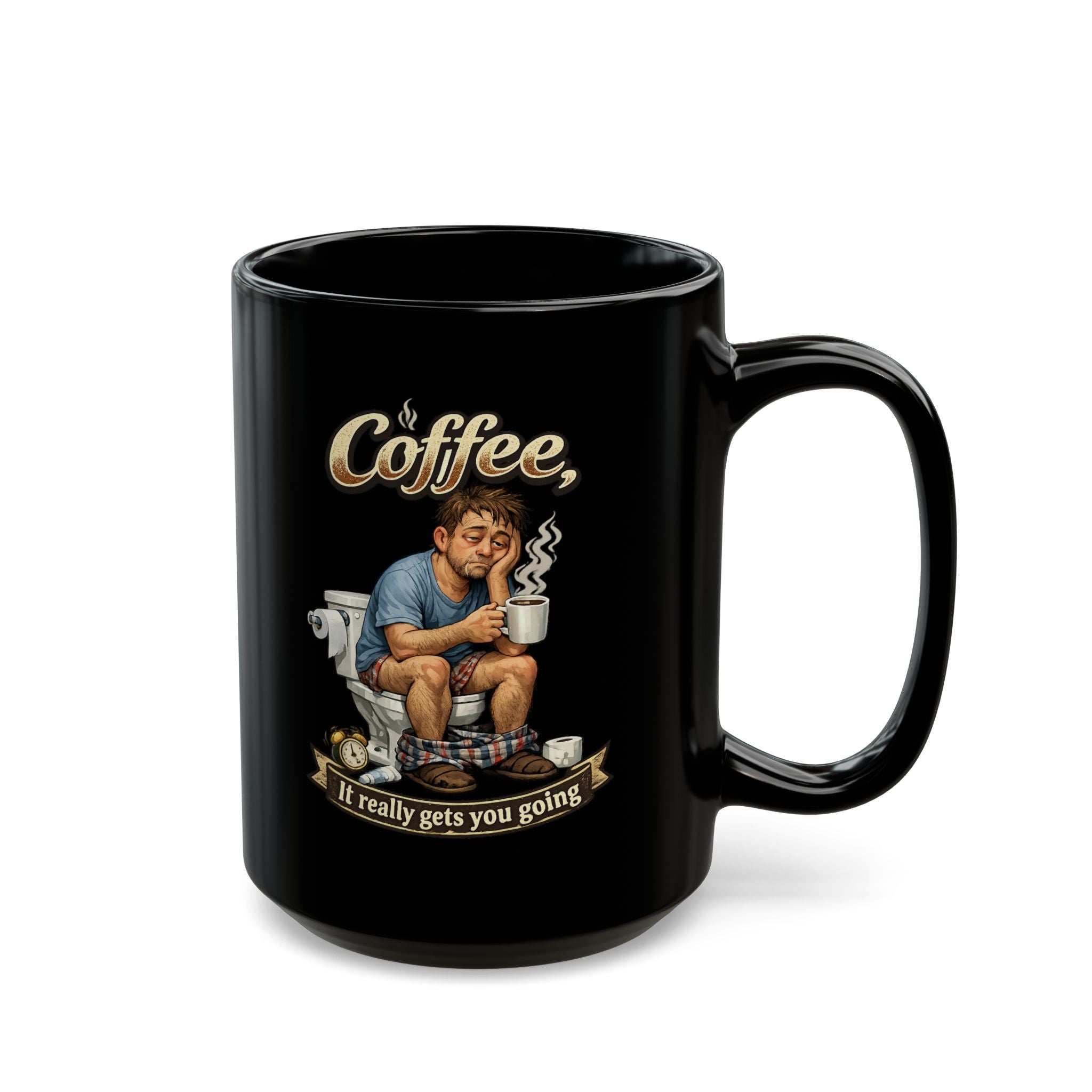 Coffee It Really Gets You Going Mug | Black Ceramic Coffee Mug