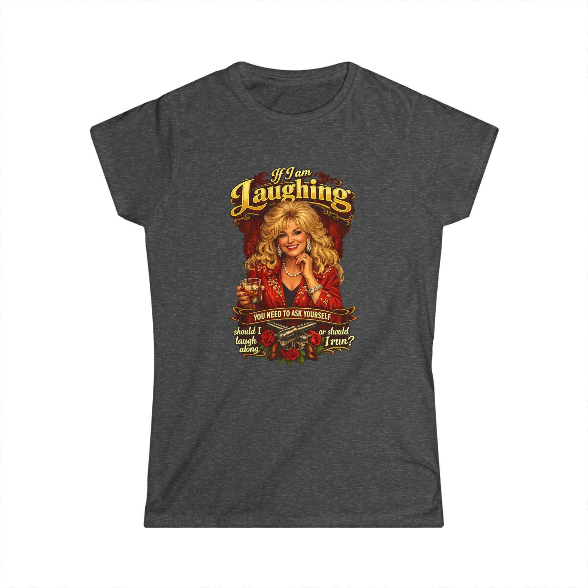 T-Shirt — 'Keep Laughing' Vintage Dolly-Inspired Graphic Tee