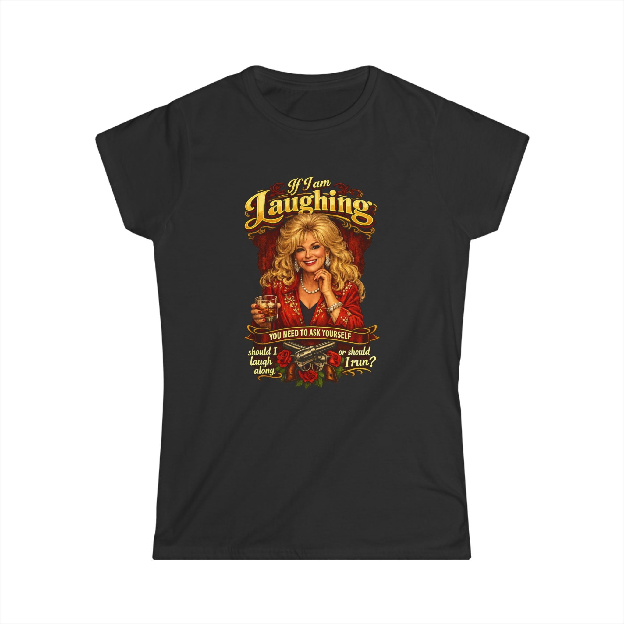 T-Shirt — 'Keep Laughing' Vintage Dolly-Inspired Graphic Tee