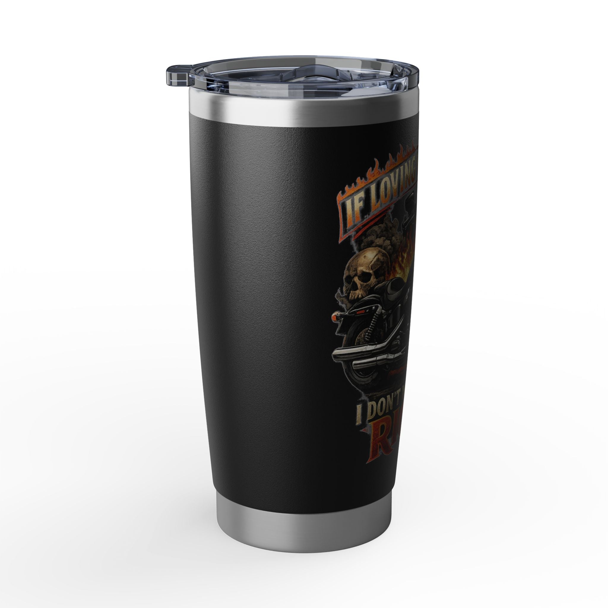 Motorcycle flaming Tumbler | 20oz stainless steel travel cup