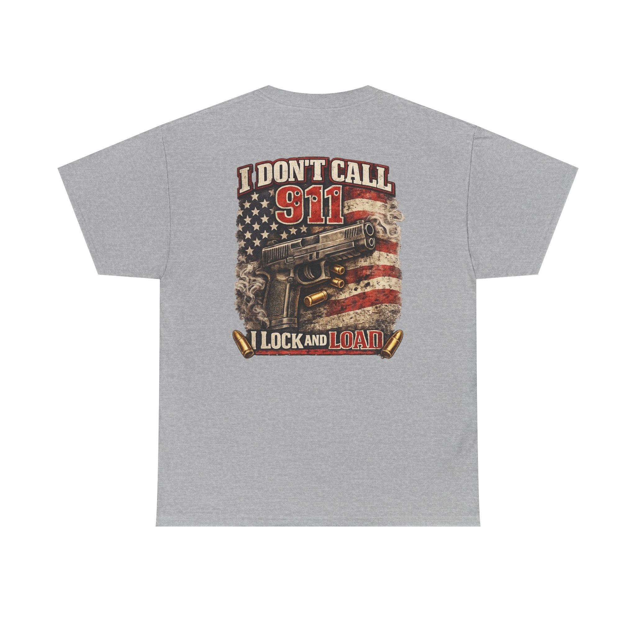 Vintage I Dont Call 911 Lock and Load Tee | American Flag, Rifle Graphic