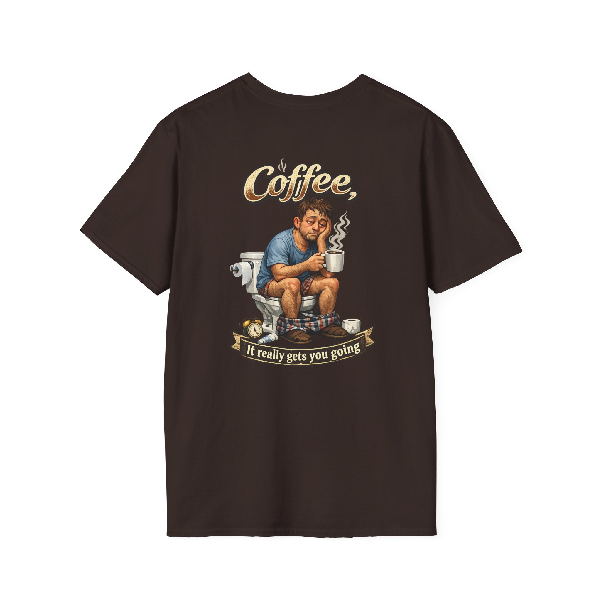 Coffee T-Shirt — "Coffee, It Really Gets You Going" Funny Graphic Tee
