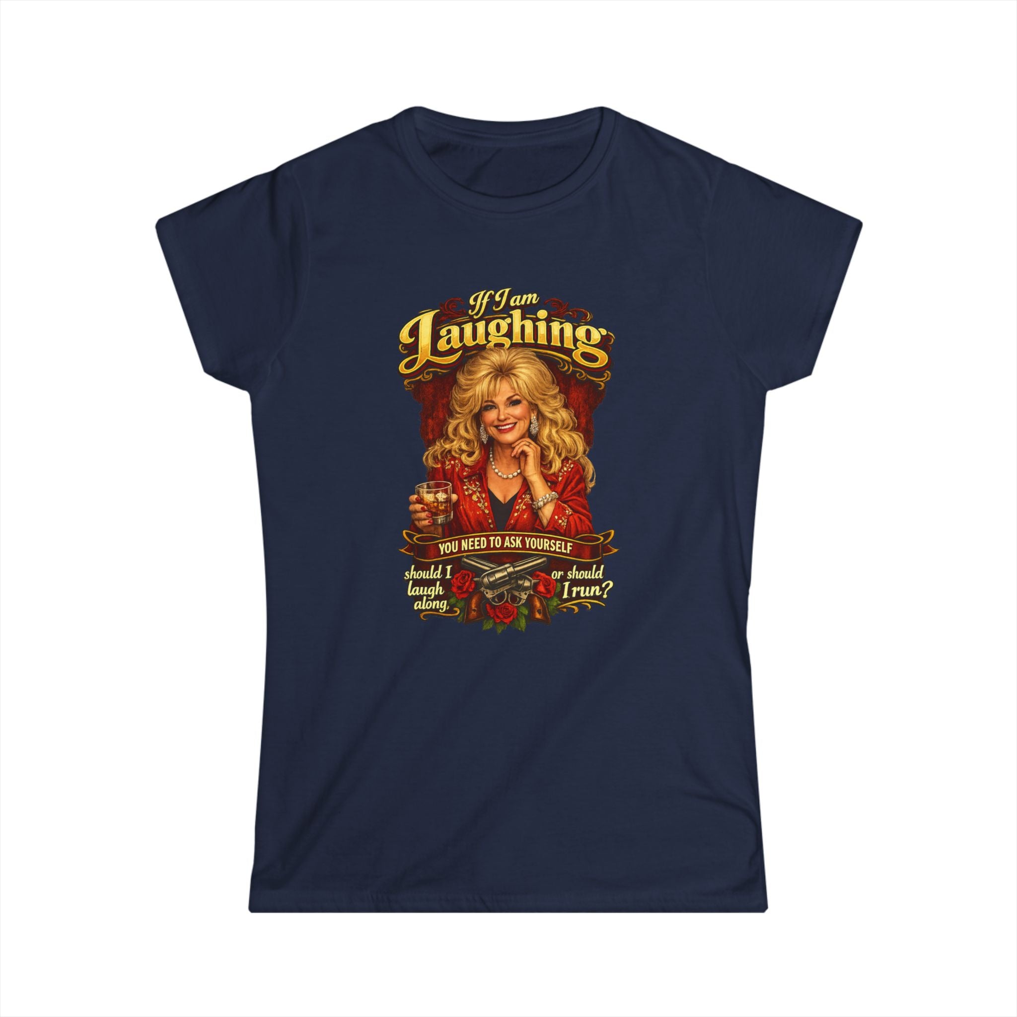 T-Shirt — 'Keep Laughing' Vintage Dolly-Inspired Graphic Tee