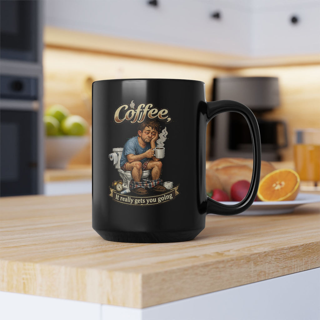 Coffee It Really Gets You Going Mug | Black Ceramic Coffee Mug
