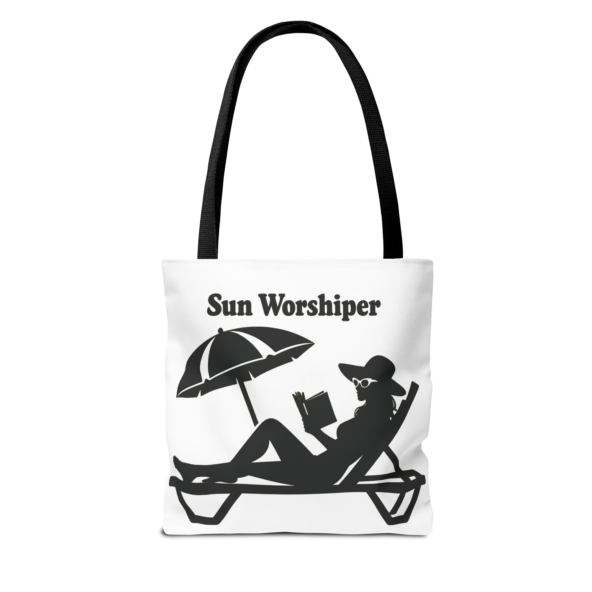 Sun Worshiper silhouette beach scene Tote Bag | summer reading bag