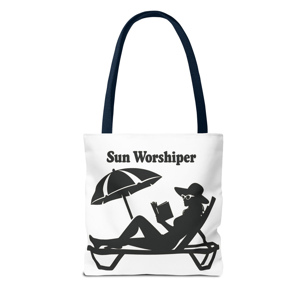 Sun Worshiper silhouette beach scene Tote Bag | summer reading bag