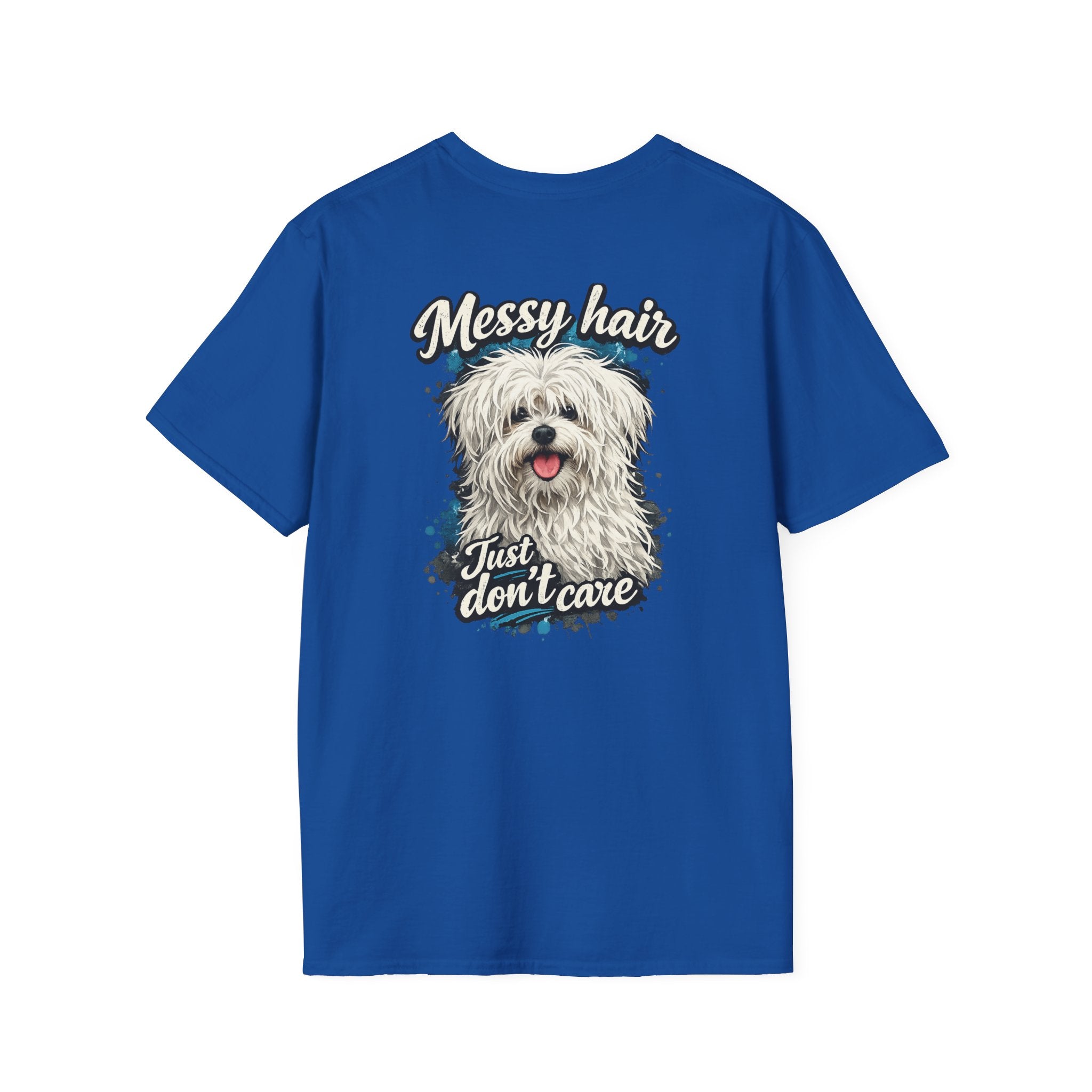 Maltese Messy Hair Just Dont Care Shaggy Dog T-Shirt | Cute Dog Graphic Tee