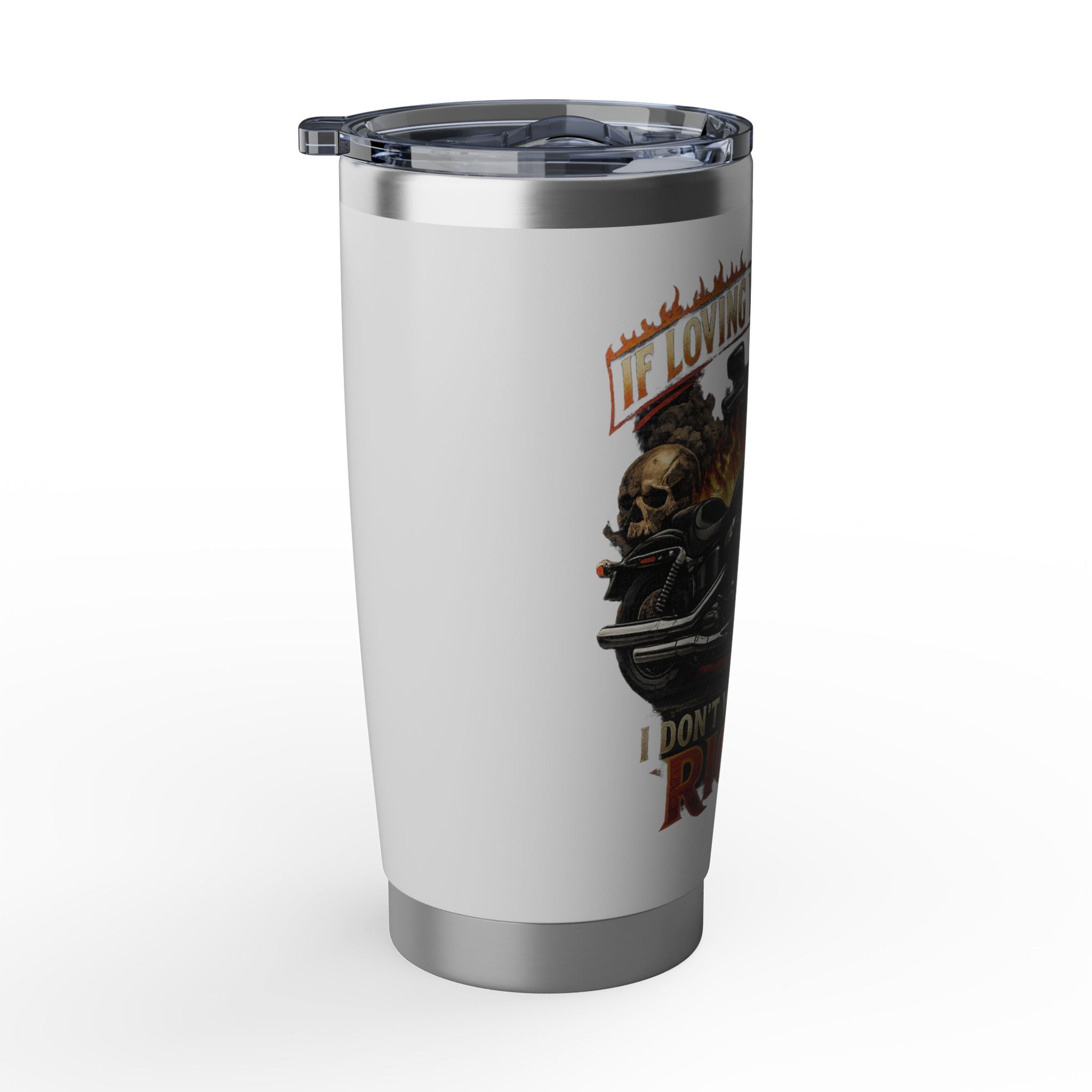 Motorcycle flaming Tumbler | 20oz stainless steel travel cup