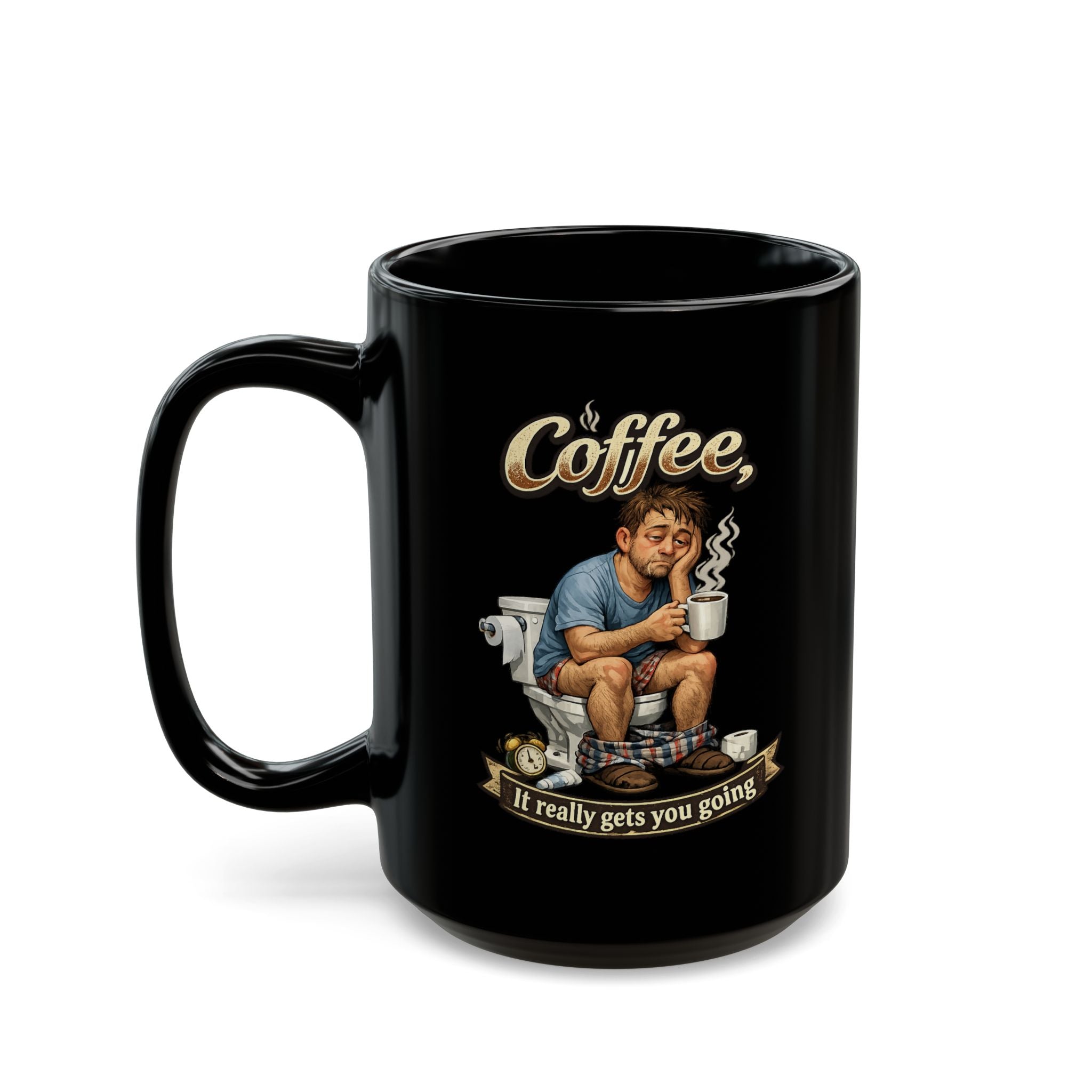 Coffee It Really Gets You Going Mug | Black Ceramic Coffee Mug