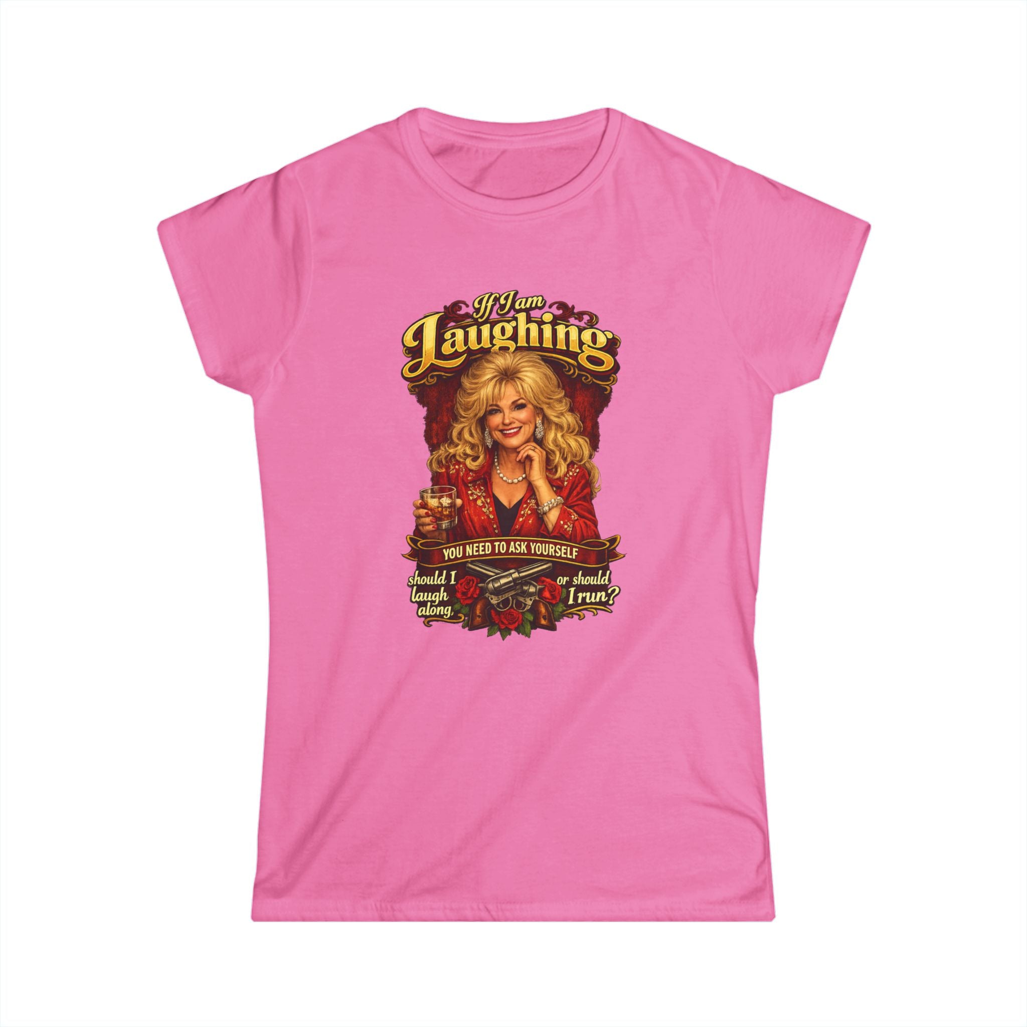 T-Shirt — 'Keep Laughing' Vintage Dolly-Inspired Graphic Tee