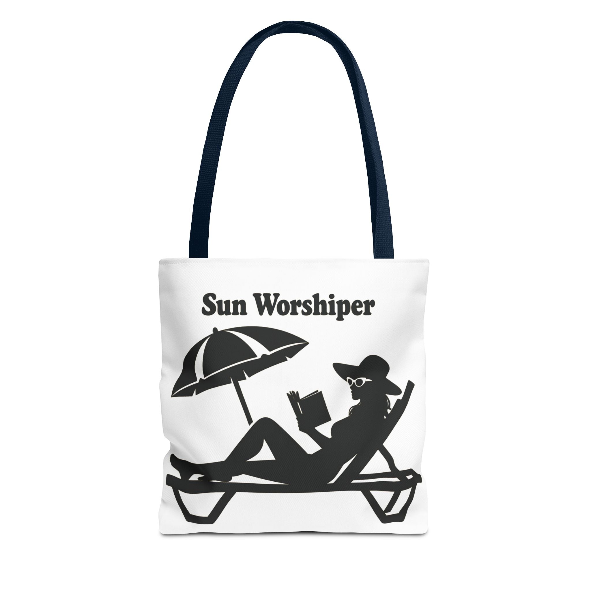 Sun Worshiper silhouette beach scene Tote Bag | summer reading bag