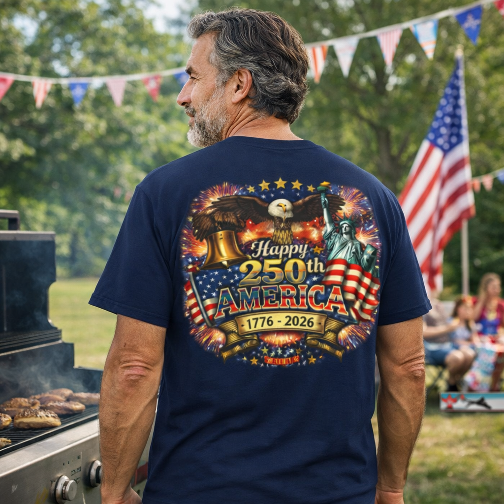 250th America Independence T-Shirt — Happy 250th USA 1776–2026 Patriotic Tee with Eagle