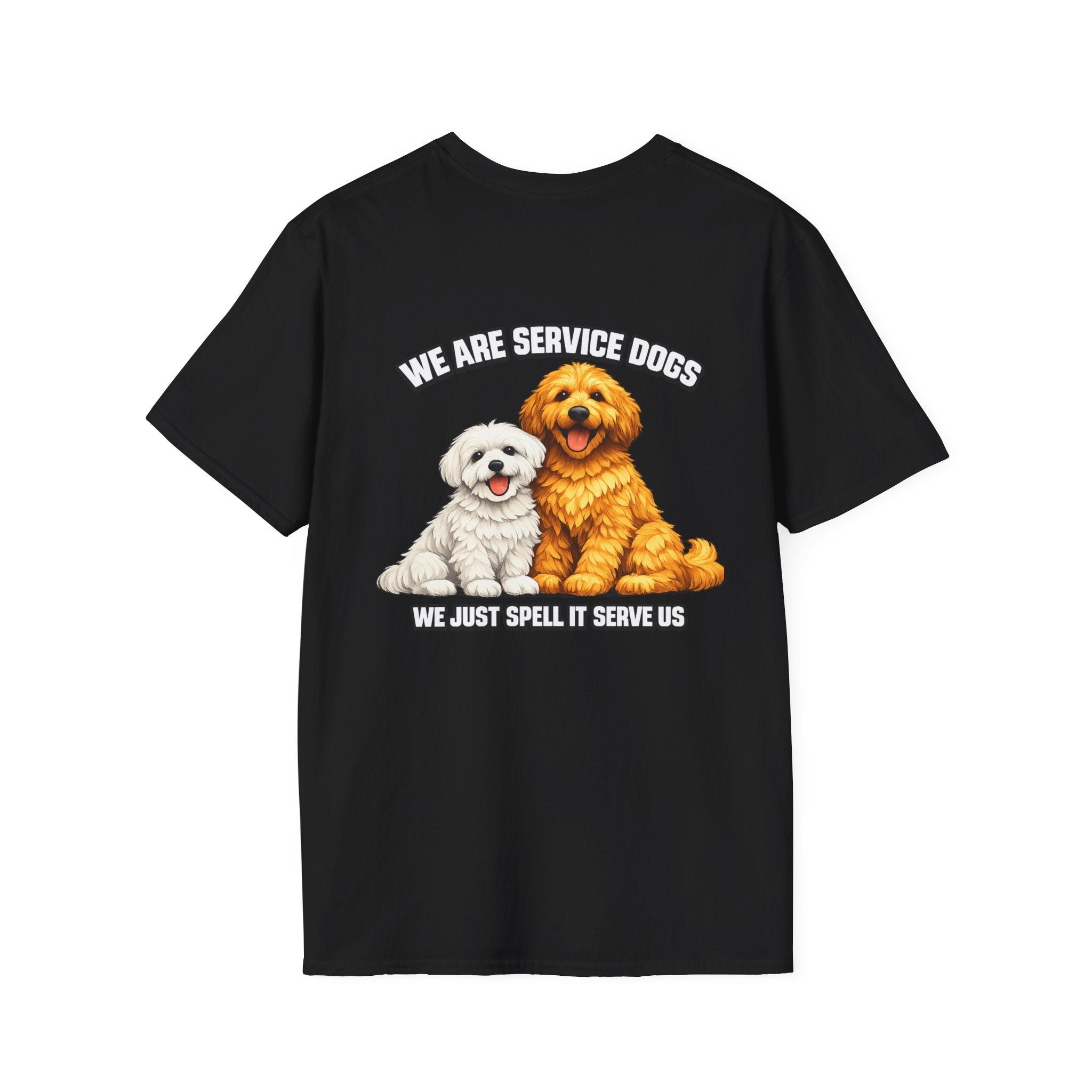 We Are Service Dogs we just spell it serve us T-Shirt | Service Dog Graphic Tee