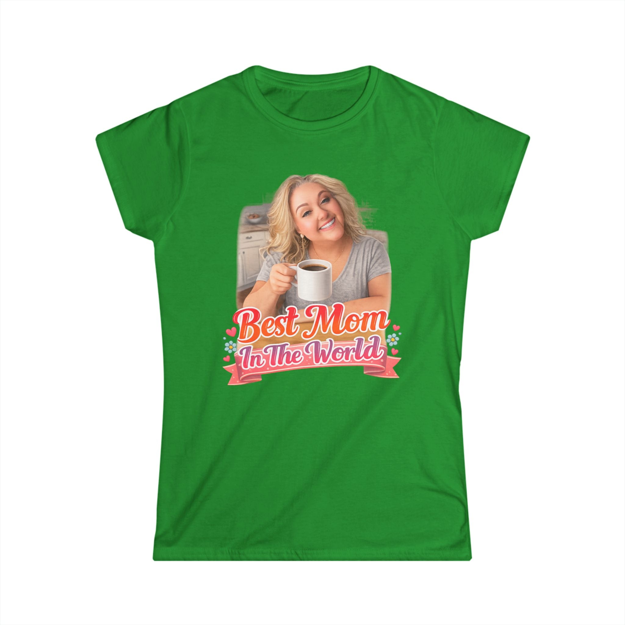 Best Mom In The World Coffee Tee Customized to Your Mom's Photo