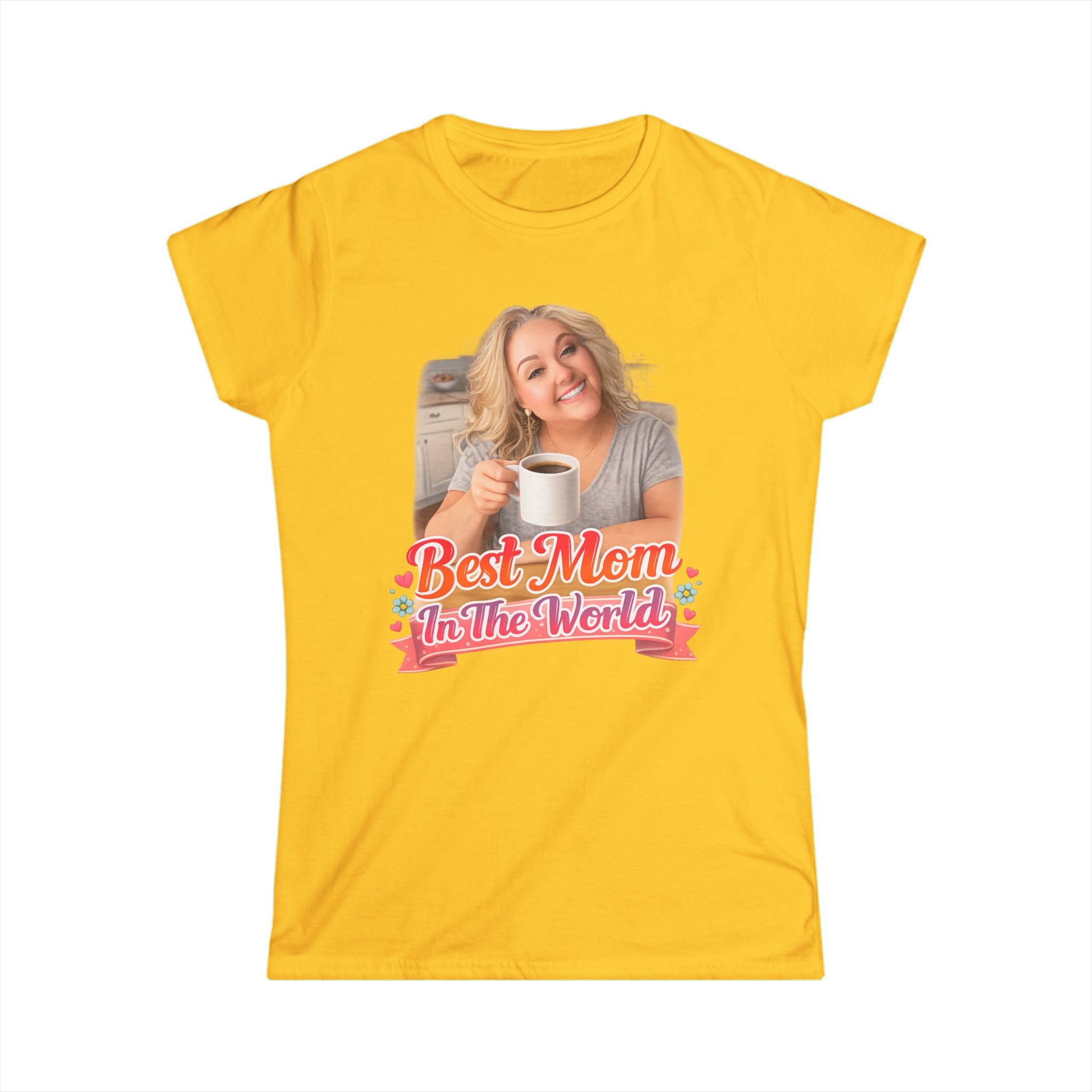 Best Mom In The World Coffee Tee Customized to Your Mom's Photo