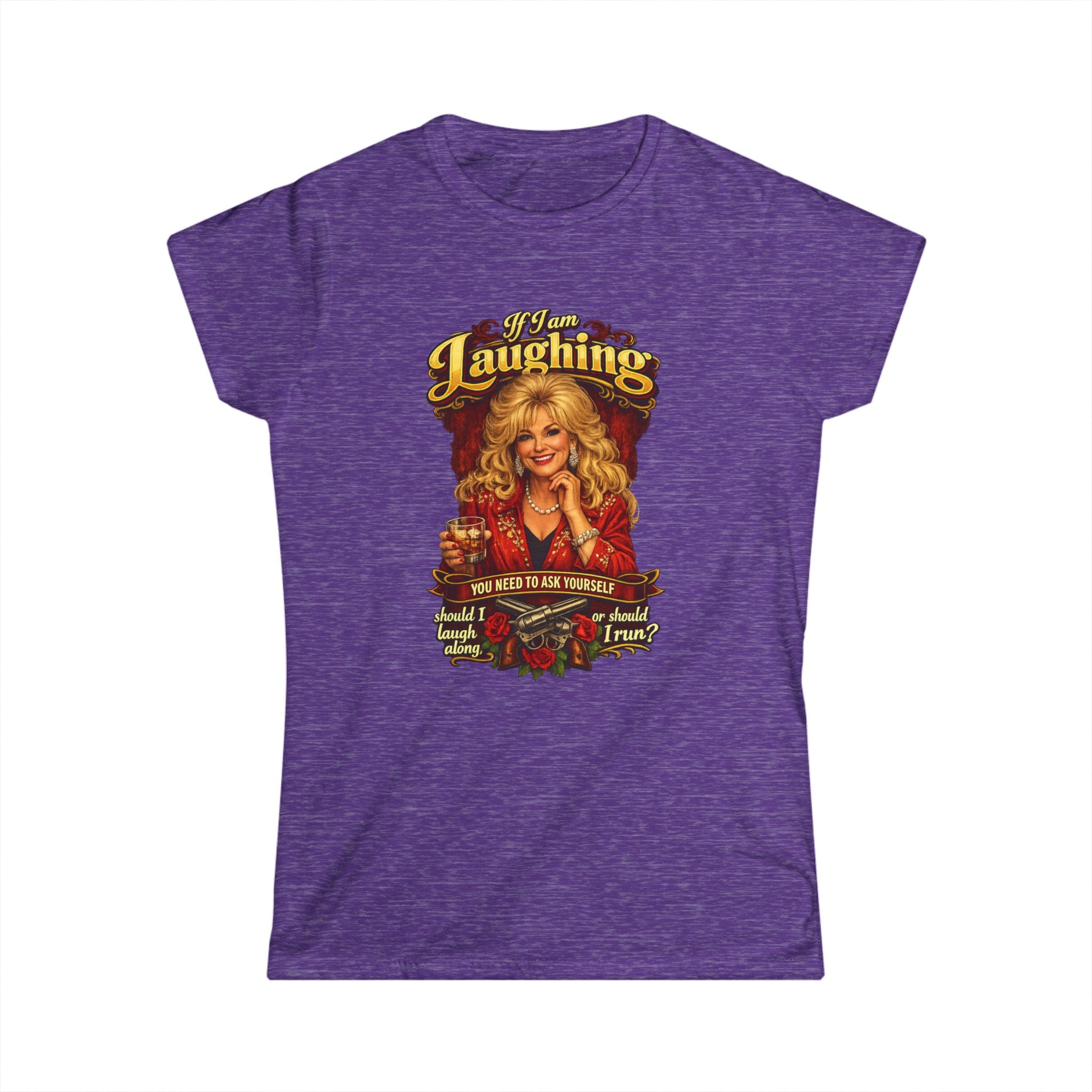 T-Shirt — 'Keep Laughing' Vintage Dolly-Inspired Graphic Tee