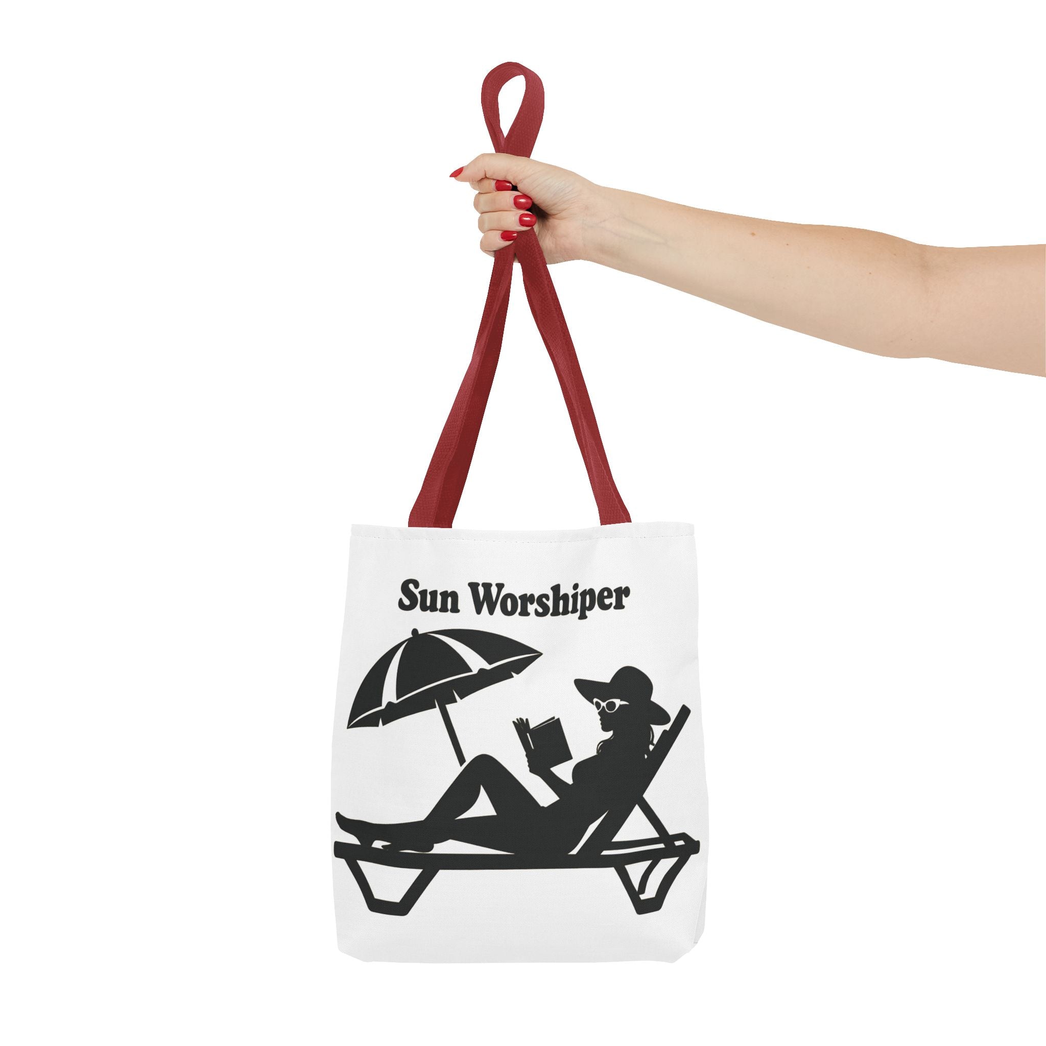 Sun Worshiper silhouette beach scene Tote Bag | summer reading bag