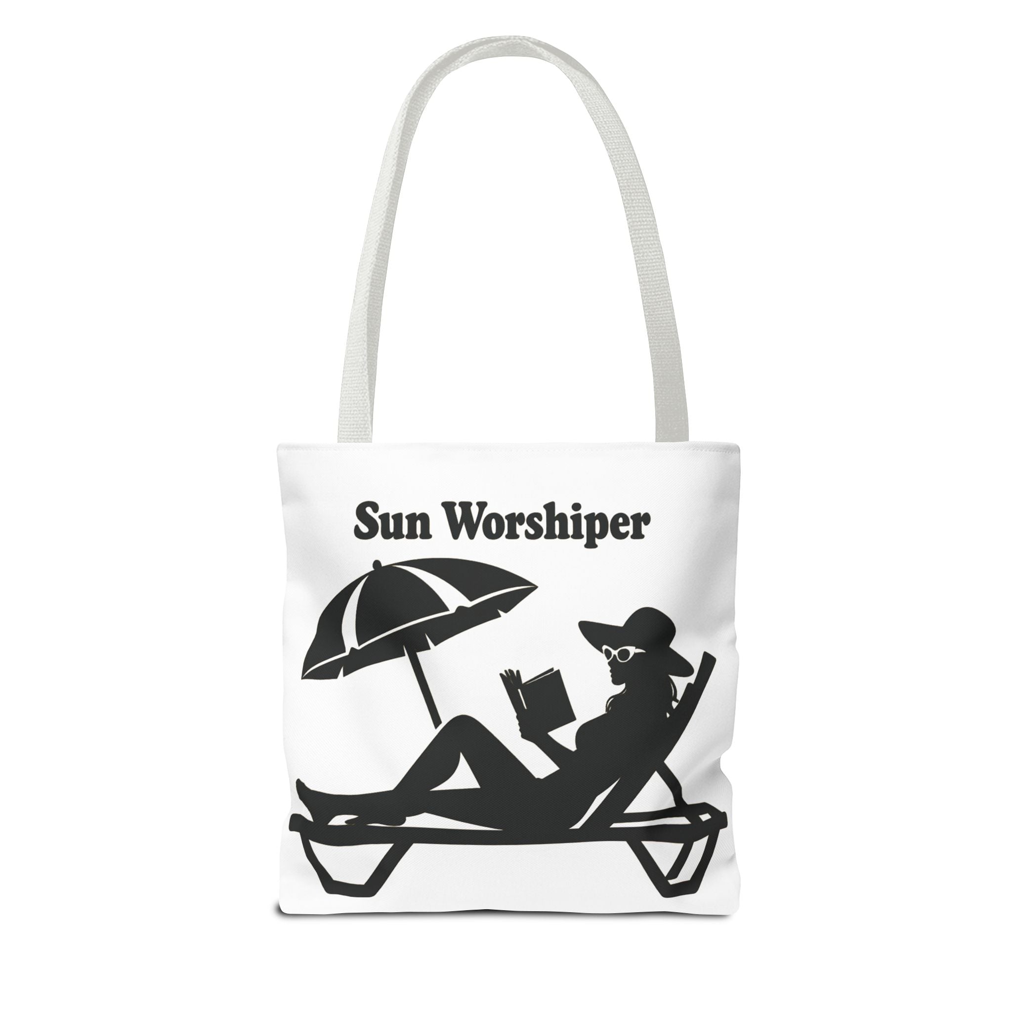 Sun Worshiper silhouette beach scene Tote Bag | summer reading bag