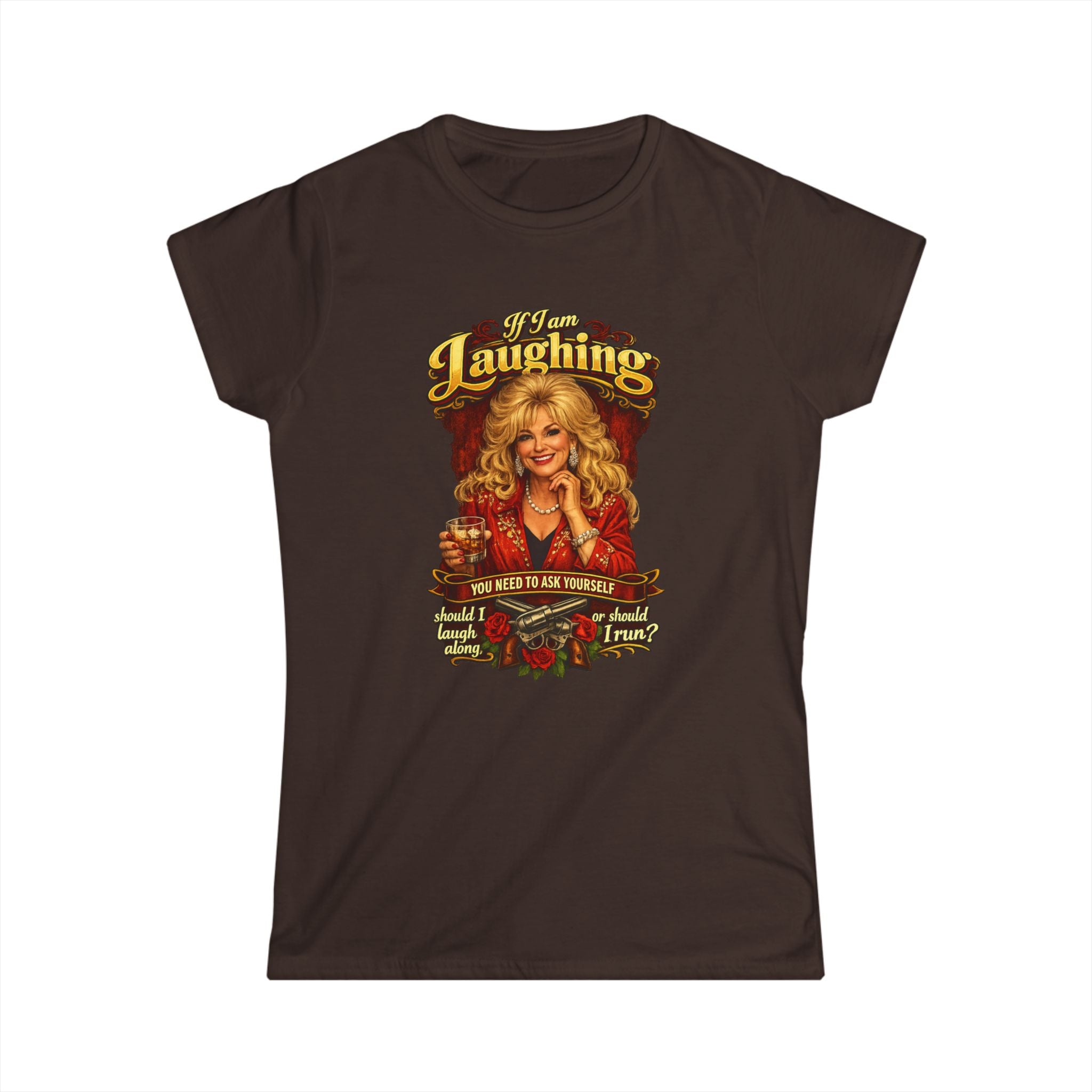 T-Shirt — 'Keep Laughing' Vintage Dolly-Inspired Graphic Tee