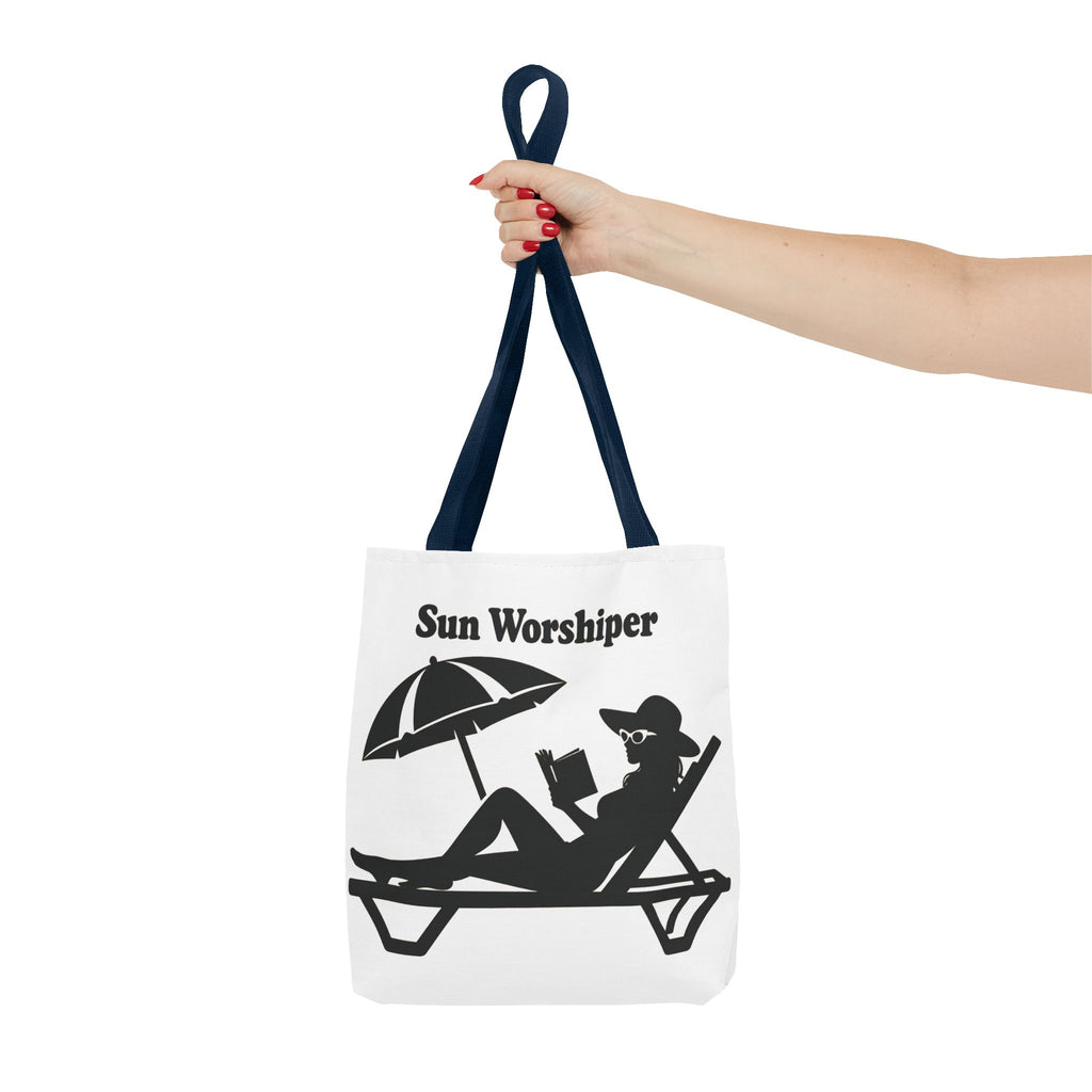 Sun Worshiper silhouette beach scene Tote Bag | summer reading bag