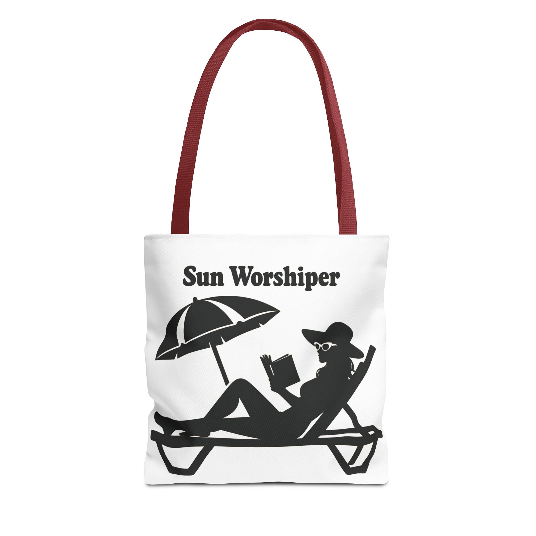 Sun Worshiper silhouette beach scene Tote Bag | summer reading bag