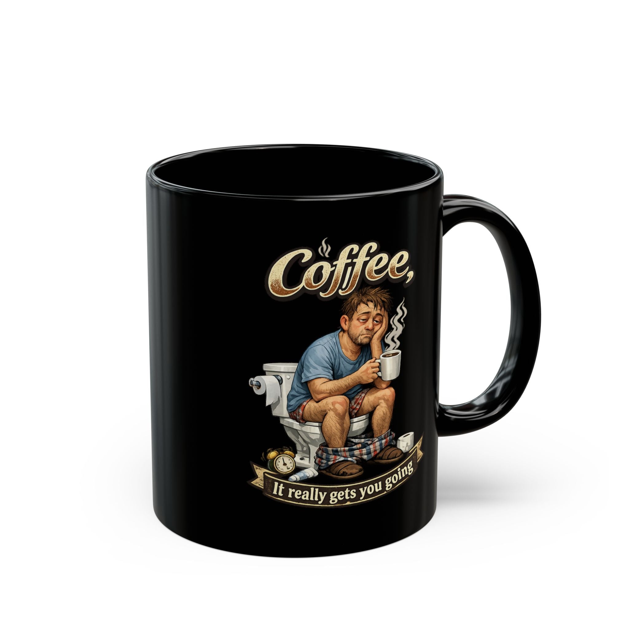 Coffee It Really Gets You Going Mug | Black Ceramic Coffee Mug