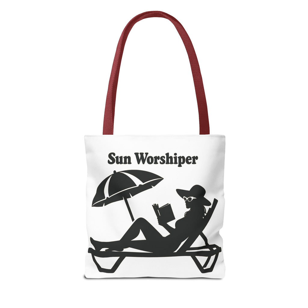Sun Worshiper silhouette beach scene Tote Bag | summer reading bag