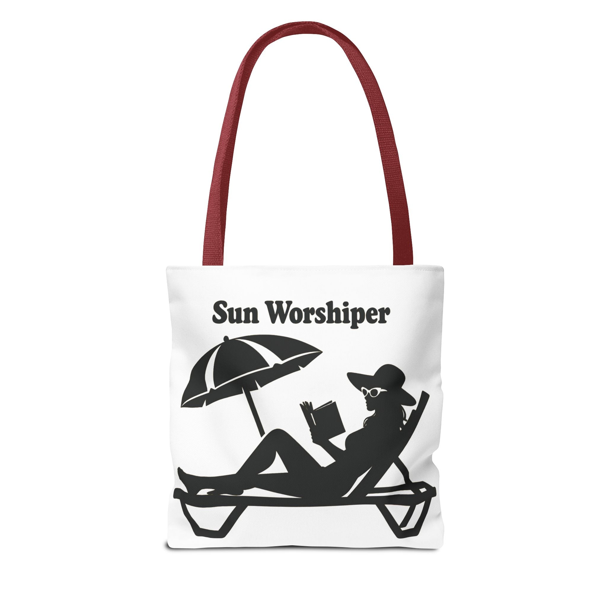 Sun Worshiper silhouette beach scene Tote Bag | summer reading bag