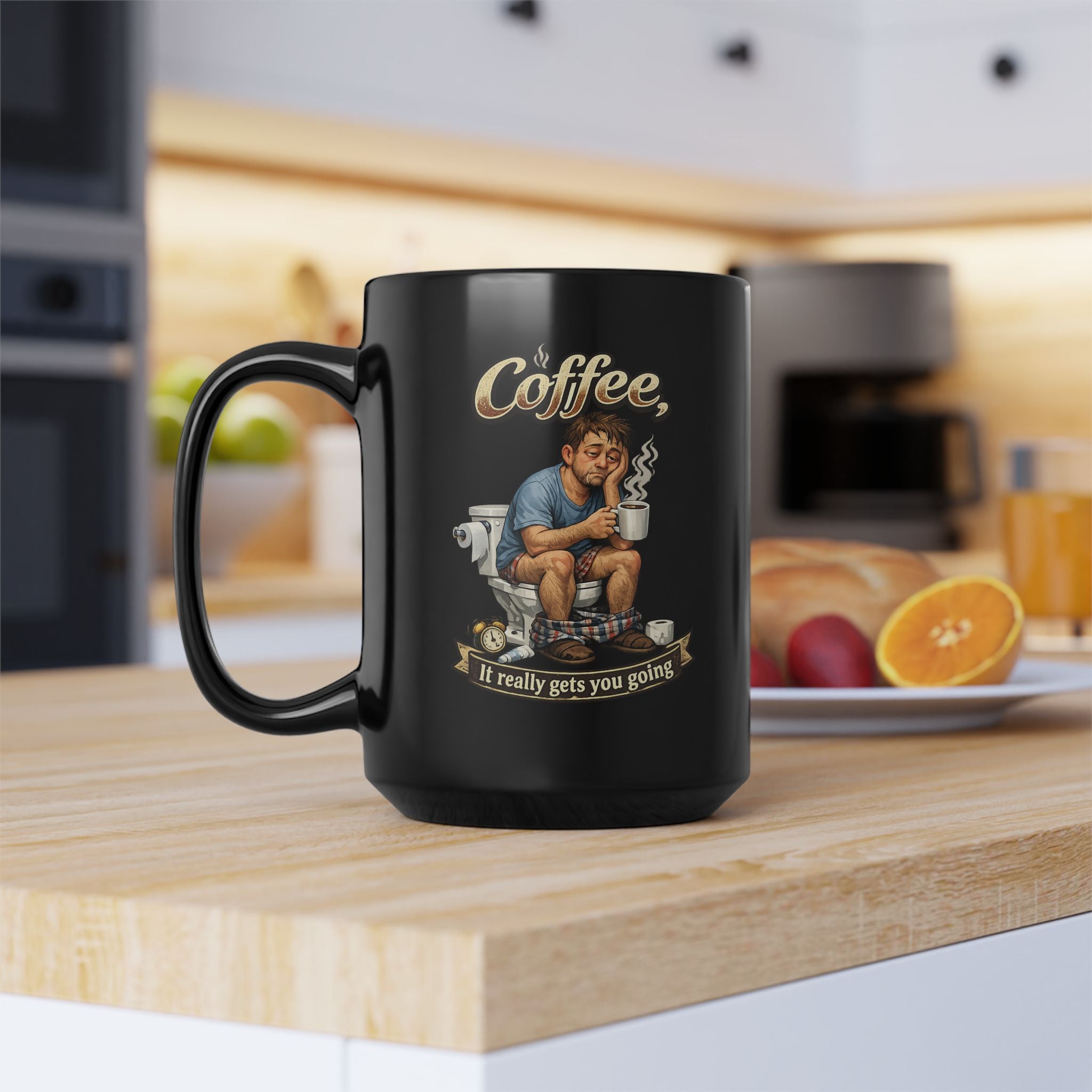 Coffee It Really Gets You Going Mug | Black Ceramic Coffee Mug