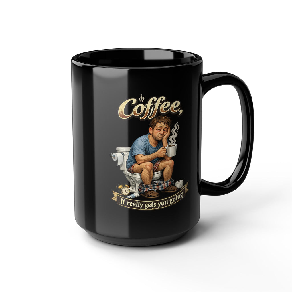 Coffee It Really Gets You Going Mug | Black Ceramic Coffee Mug