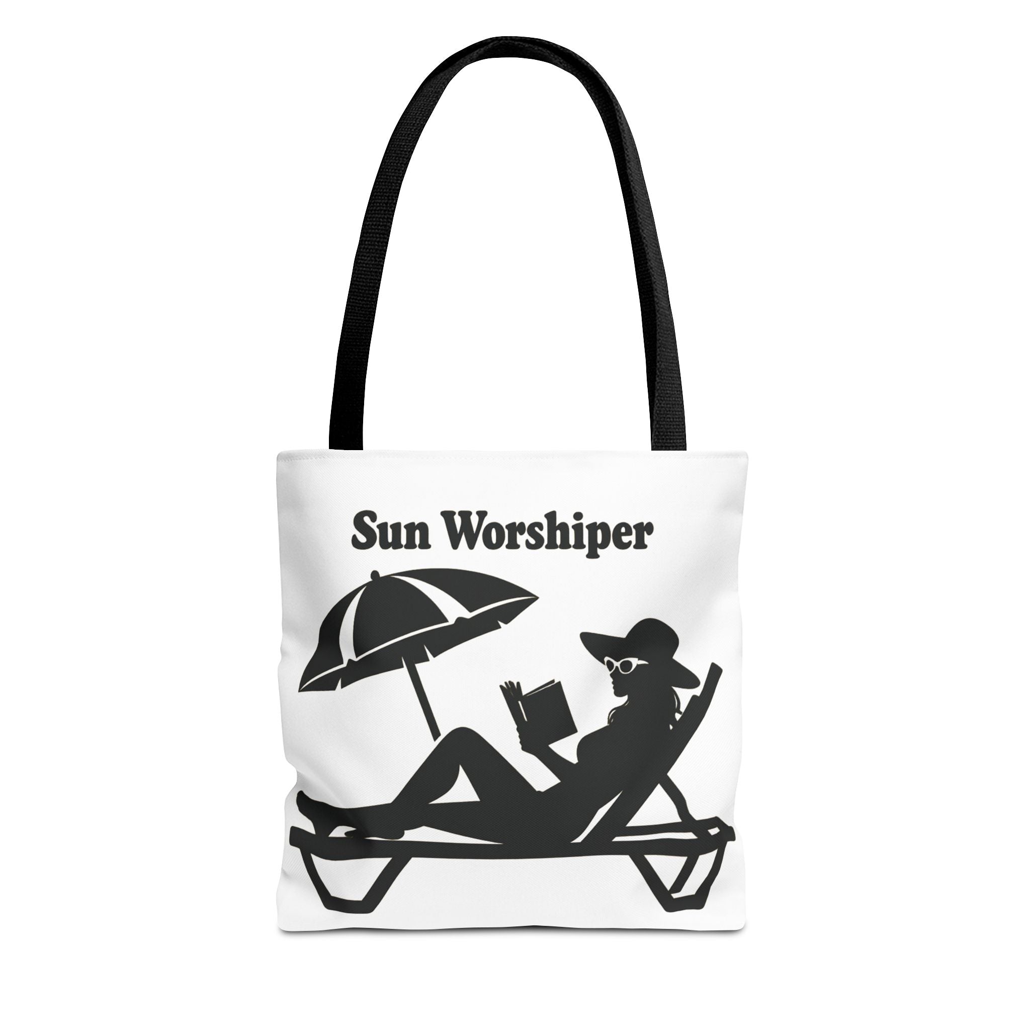 Sun Worshiper silhouette beach scene Tote Bag | summer reading bag