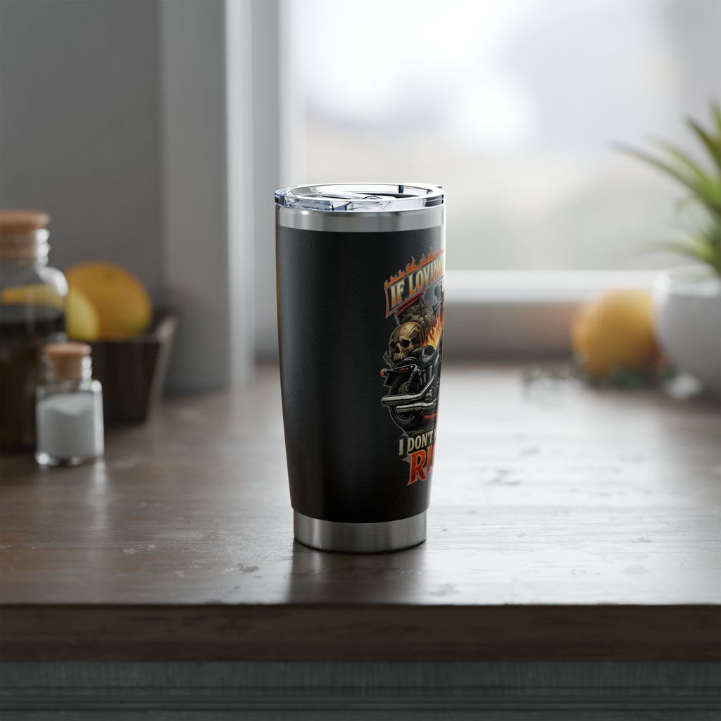 Motorcycle flaming Tumbler | 20oz stainless steel travel cup