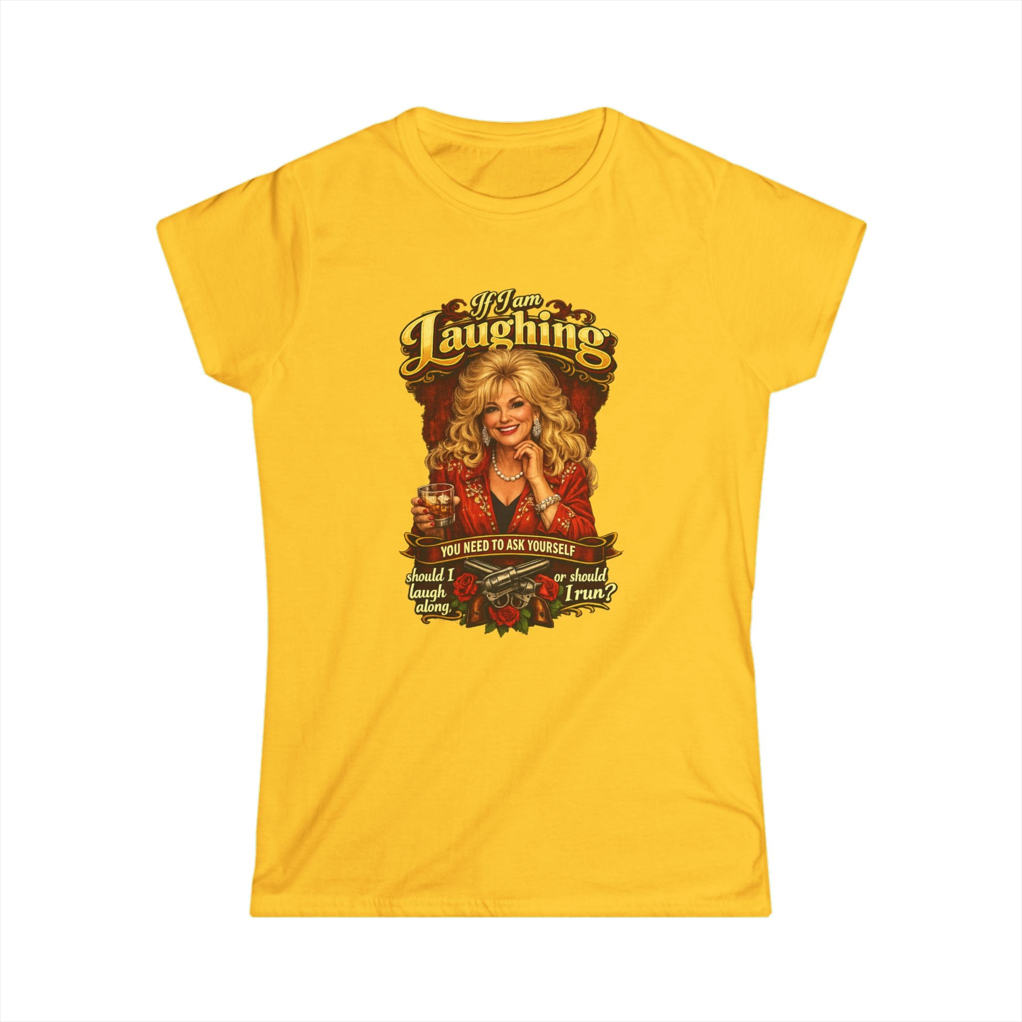 T-Shirt — 'Keep Laughing' Vintage Dolly-Inspired Graphic Tee