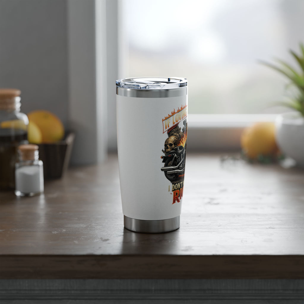 Motorcycle flaming Tumbler | 20oz stainless steel travel cup