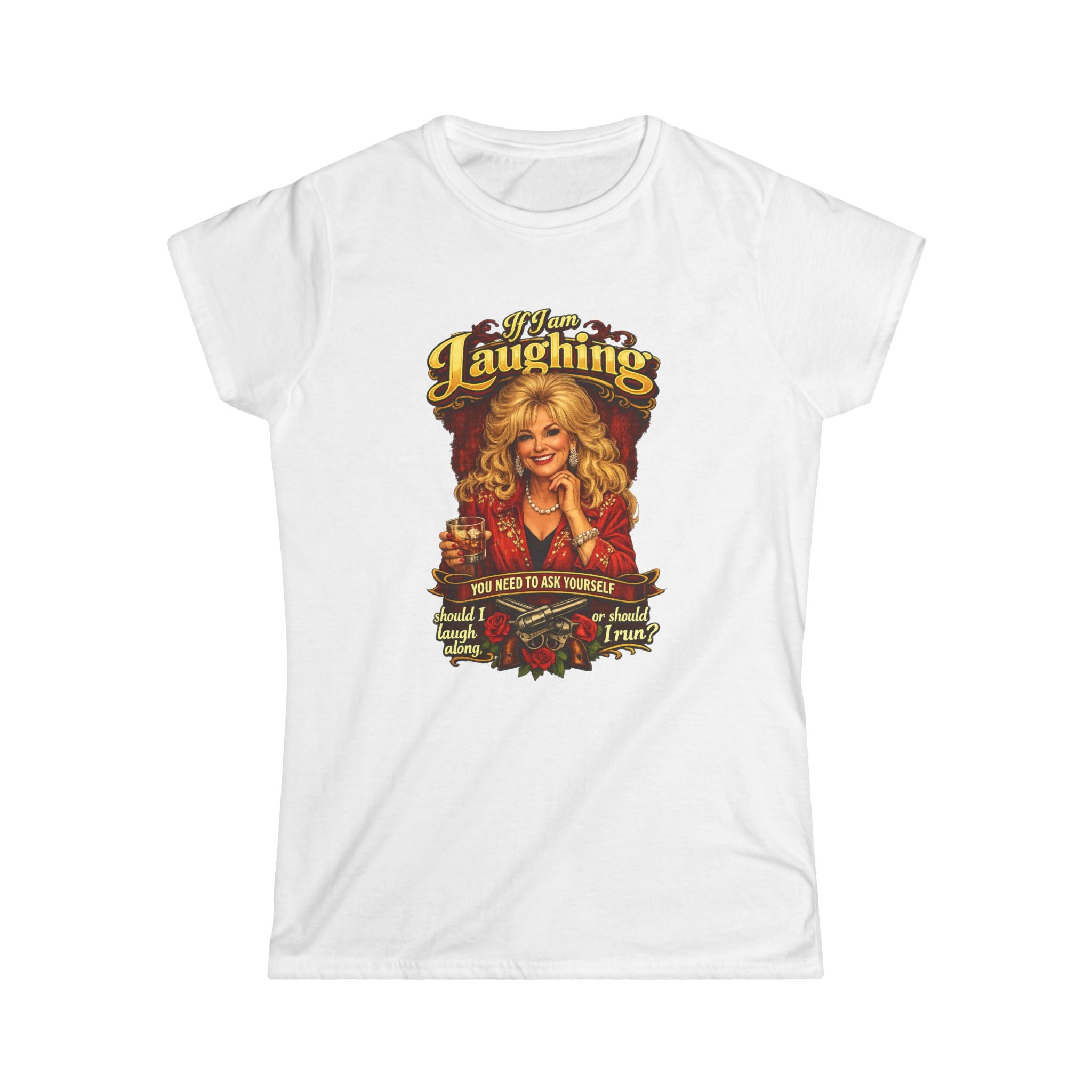 T-Shirt — 'Keep Laughing' Vintage Dolly-Inspired Graphic Tee