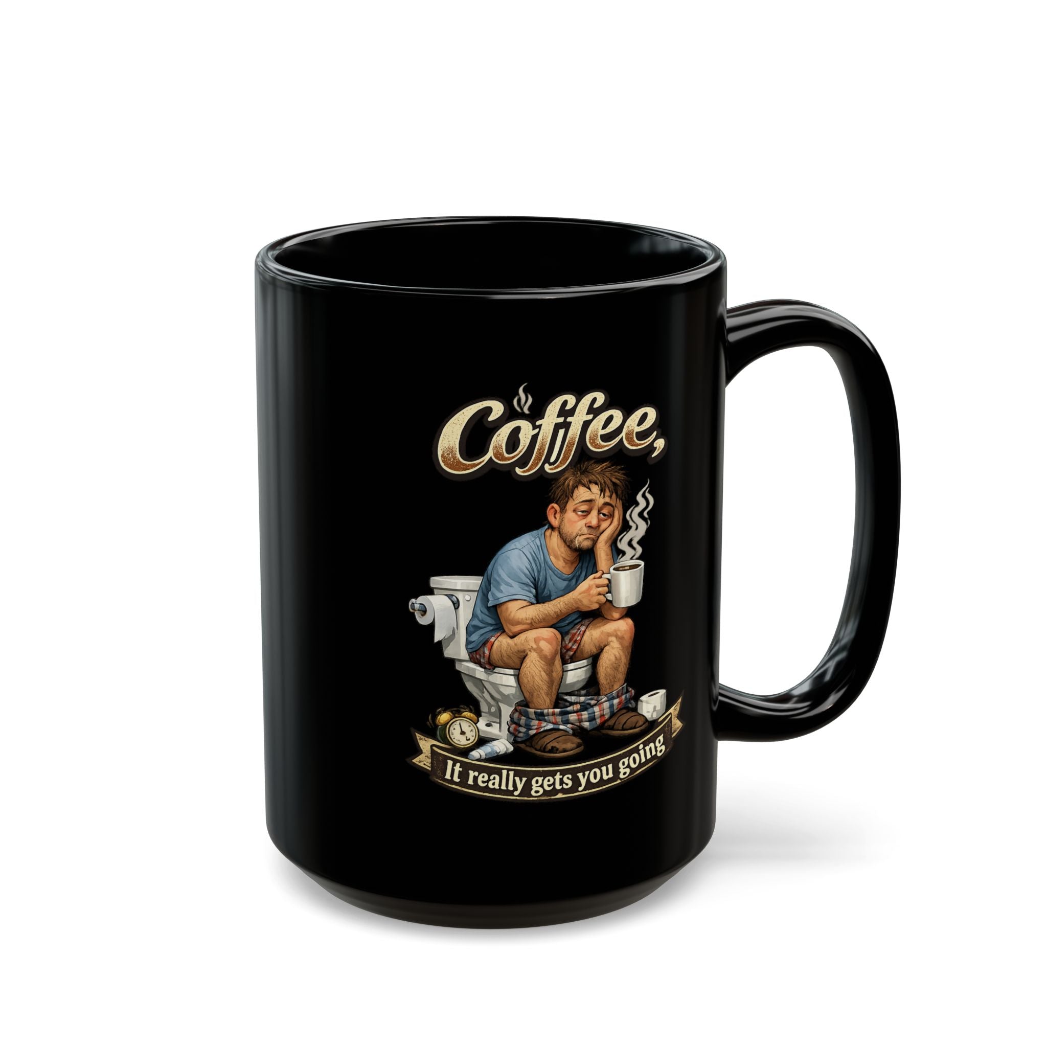 Coffee It Really Gets You Going Mug | Black Ceramic Coffee Mug