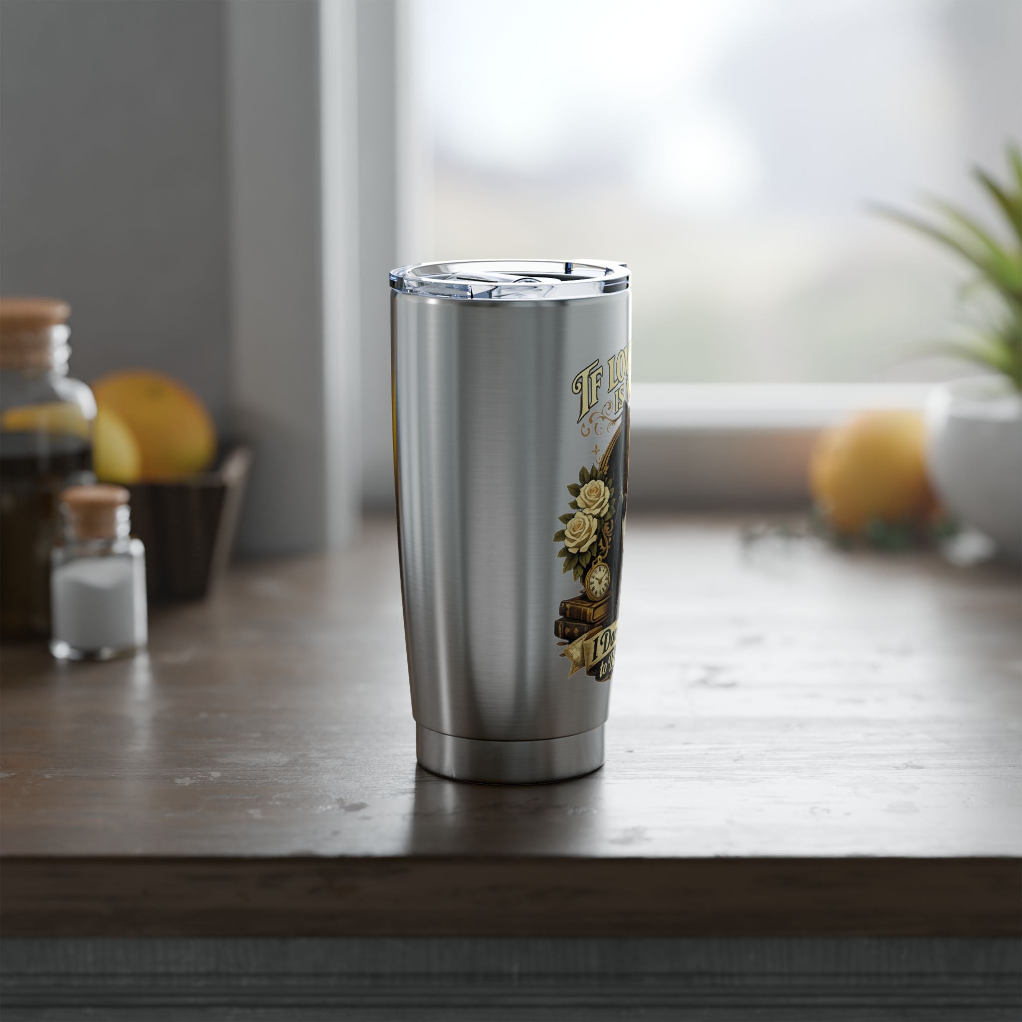 Elegant Black Cat Tumbler | If Loving You Is Wrong Quote