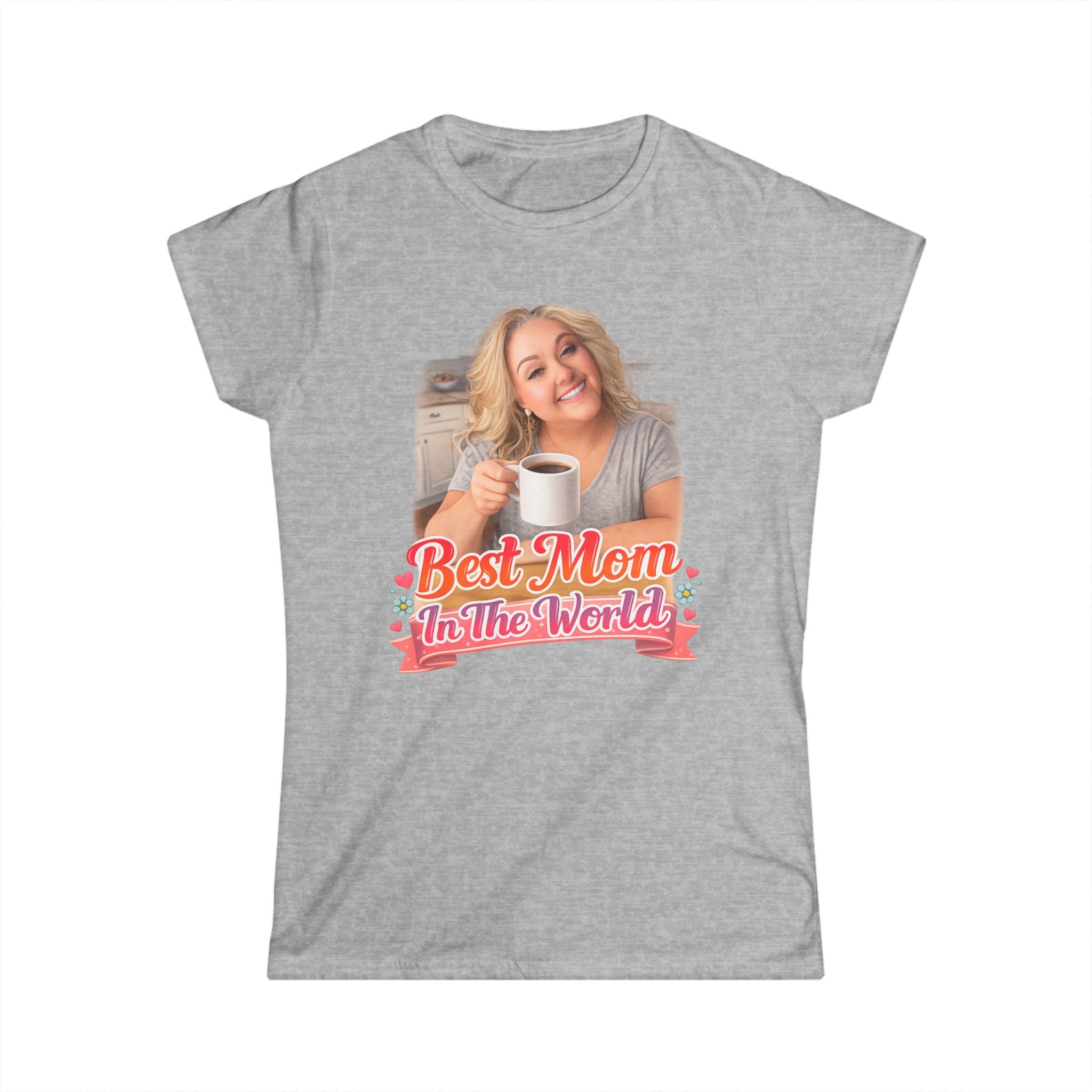 Best Mom In The World Coffee Tee Customized to Your Mom's Photo