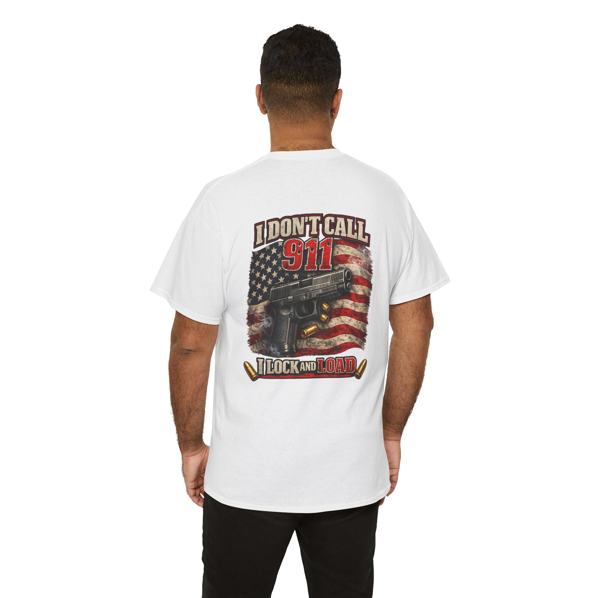 I Dont Call 911 Glock and Loaded T-Shirt American Flag