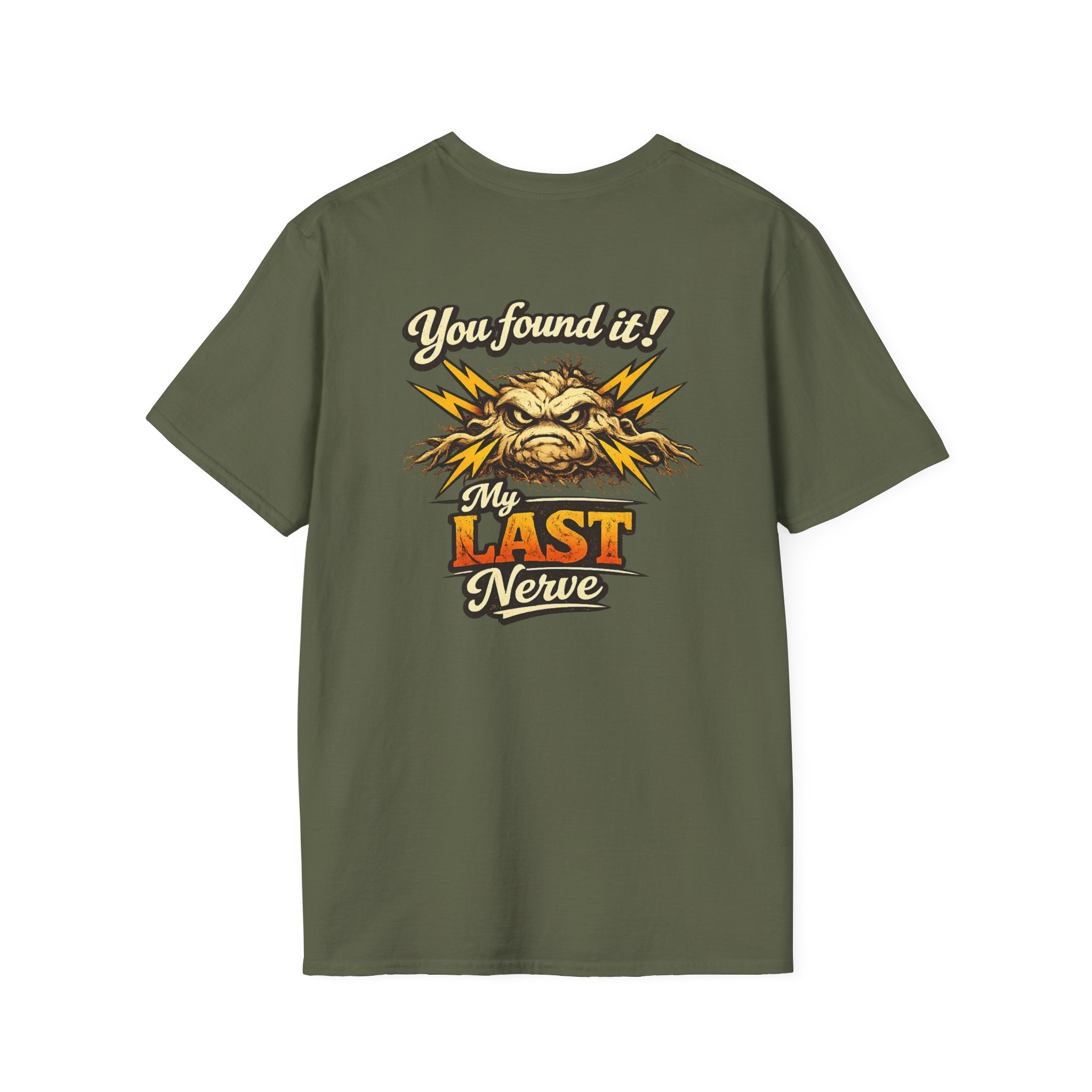 You Found It My Last Nerve T-Shirt | Grumpy Cartoon Face Lightning Retro