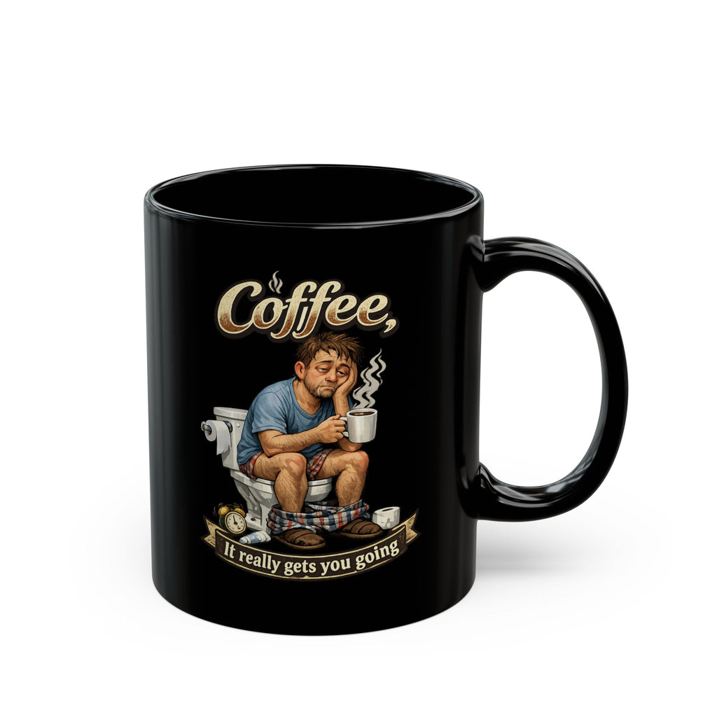 Coffee It Really Gets You Going Mug | Black Ceramic Coffee Mug