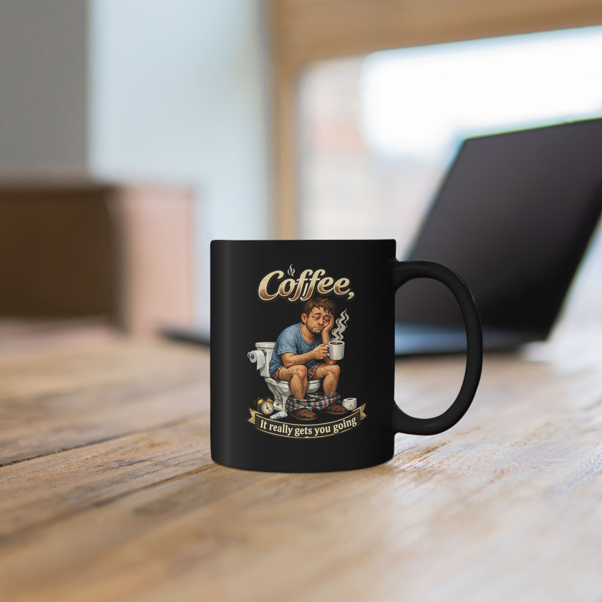 Coffee It Really Gets You Going Mug | Black Ceramic Coffee Mug