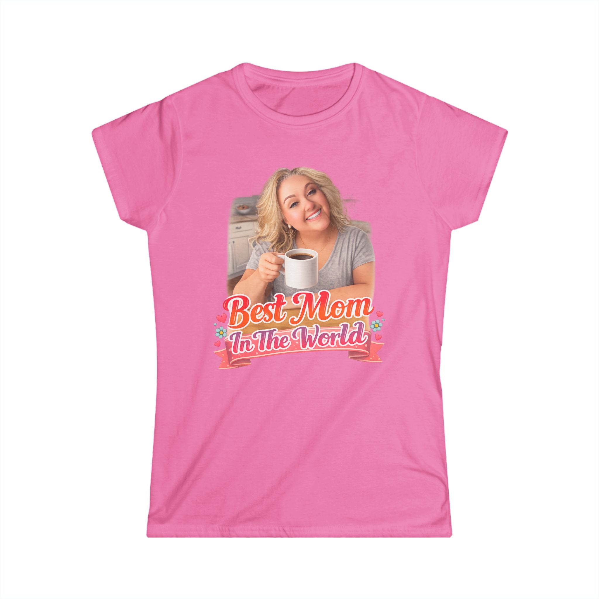 Best Mom In The World Coffee Tee Customized to Your Mom's Photo