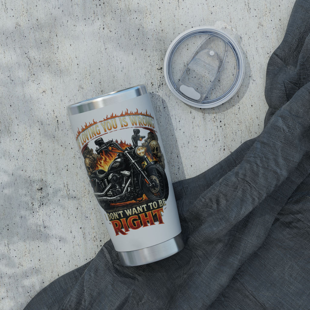 Motorcycle flaming Tumbler | 20oz stainless steel travel cup